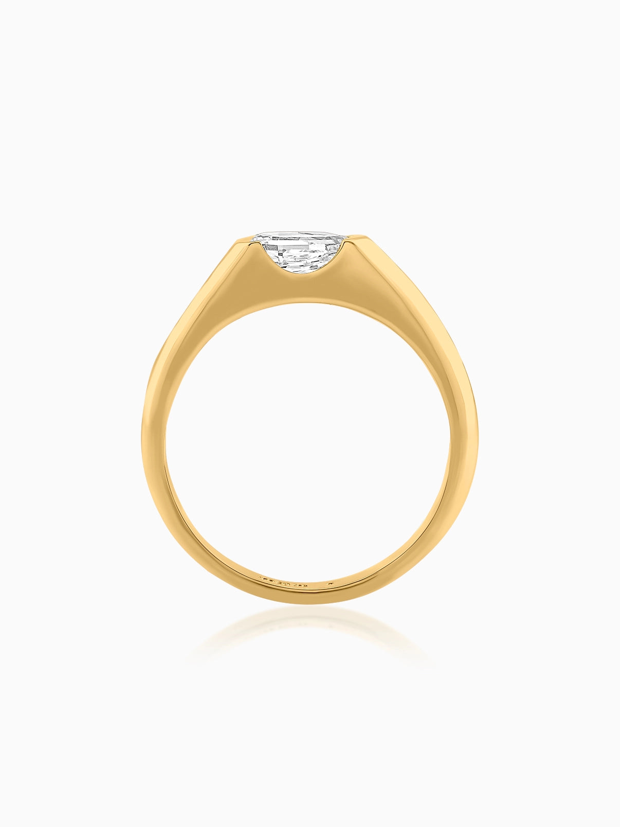 Sculpted Pear Signet Ring