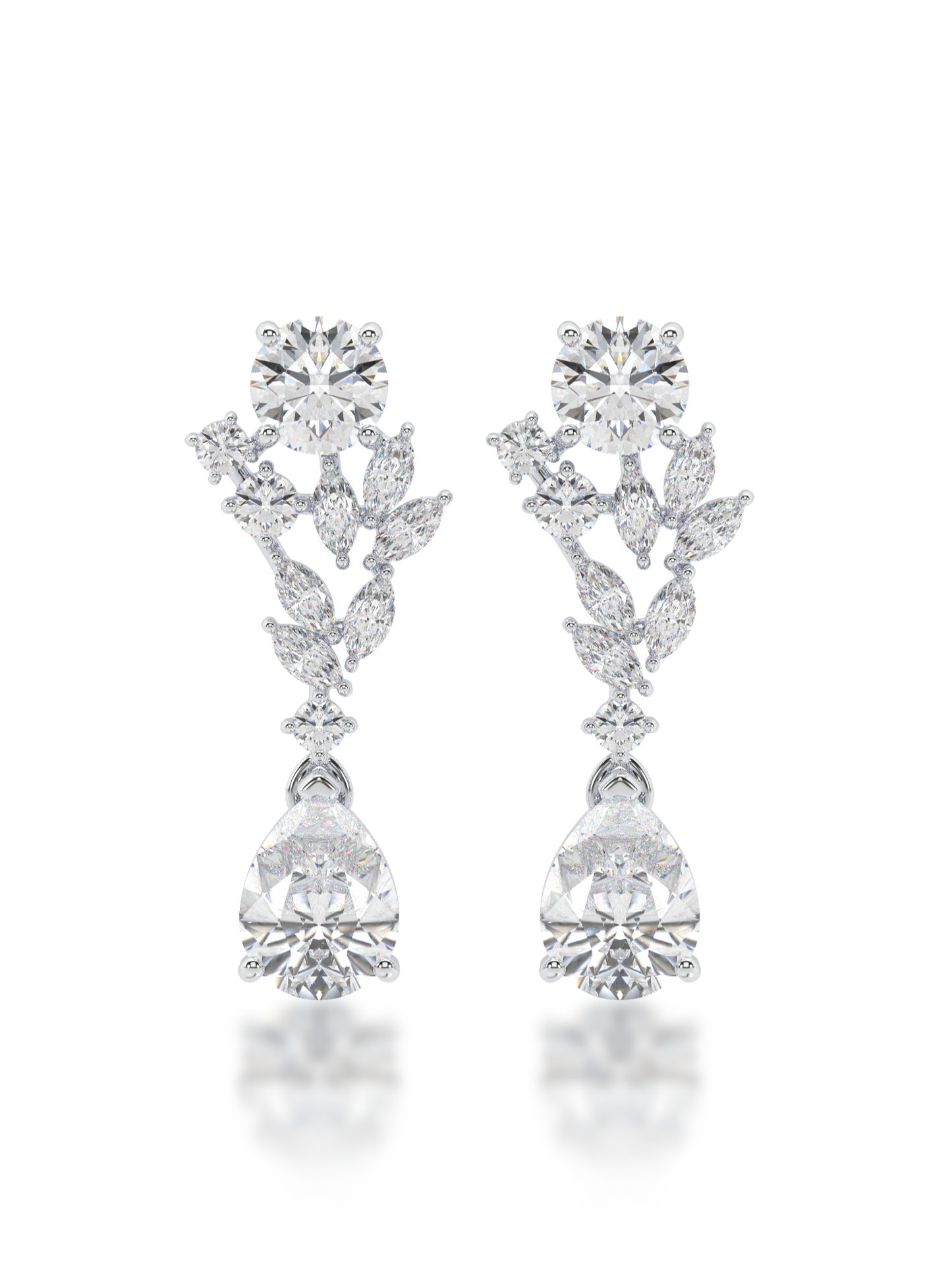 Enchanted Garden Diamond Drop Earrings - Evol Jewels