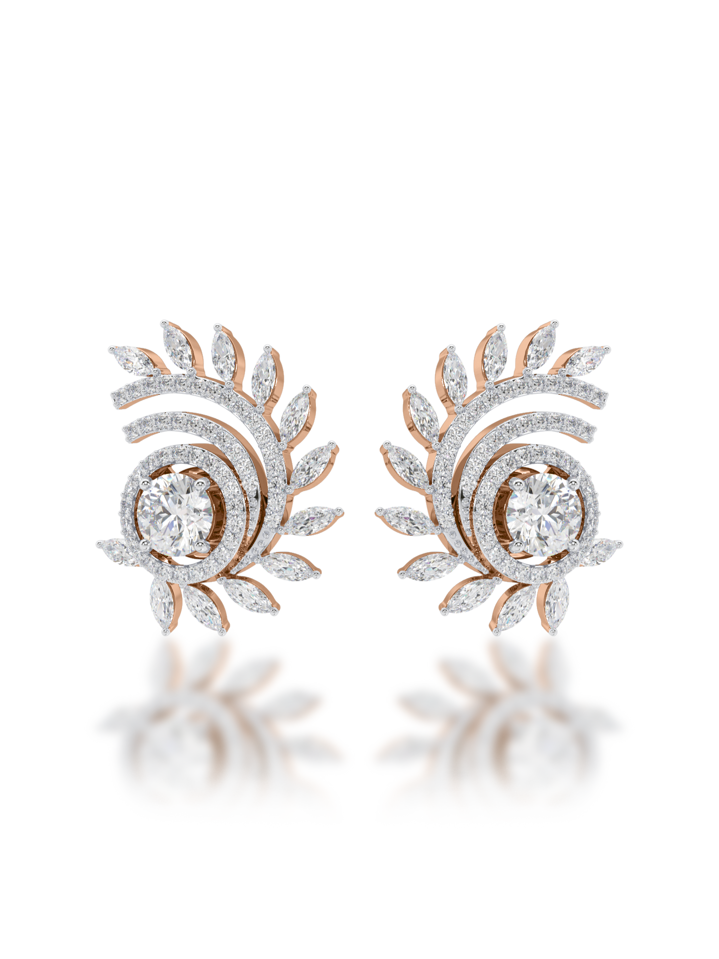 Galaxy Swirl Diamond Studs - Evol Jewels