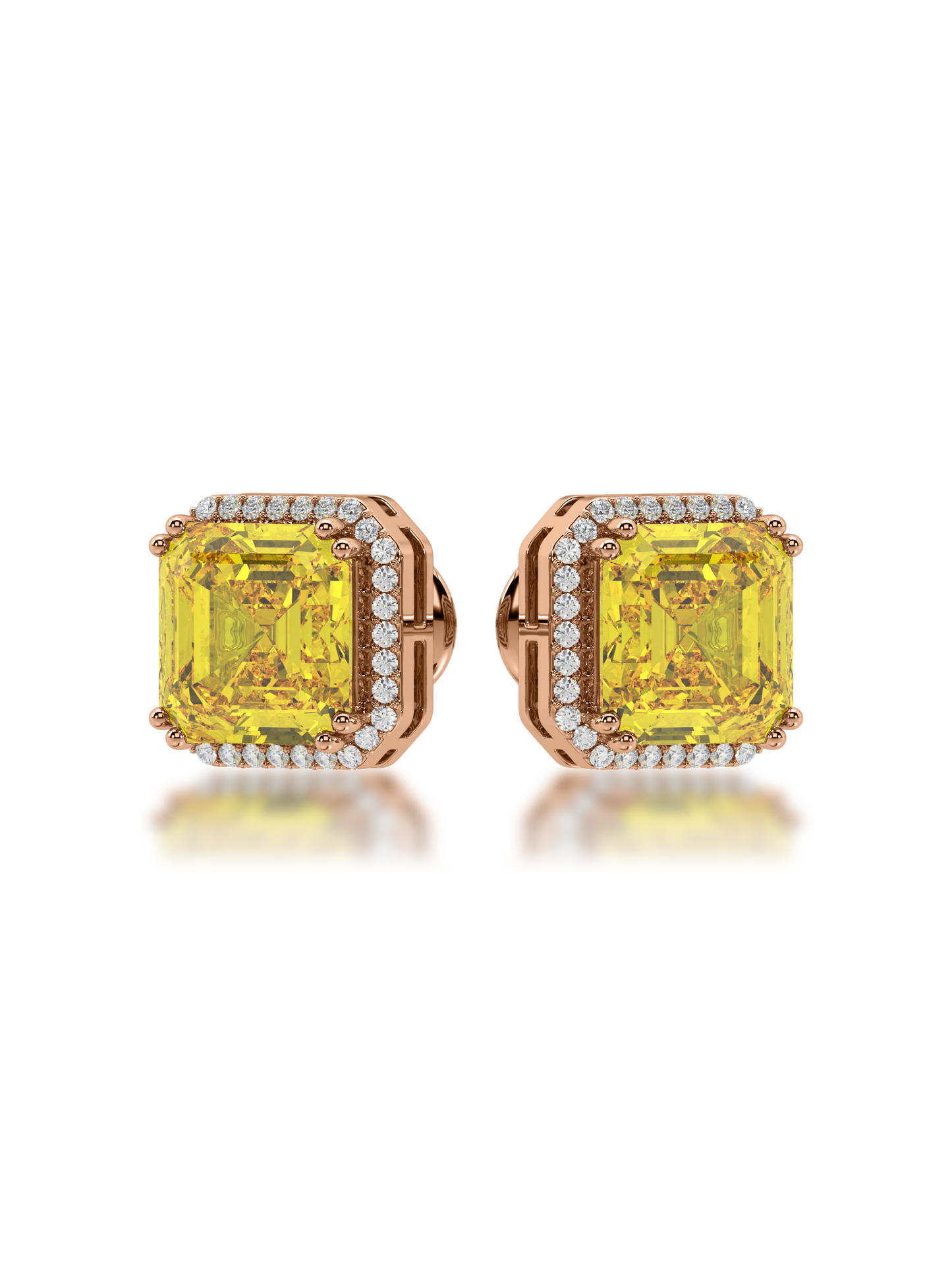Golden Glow Halo Studs - Evol Jewels