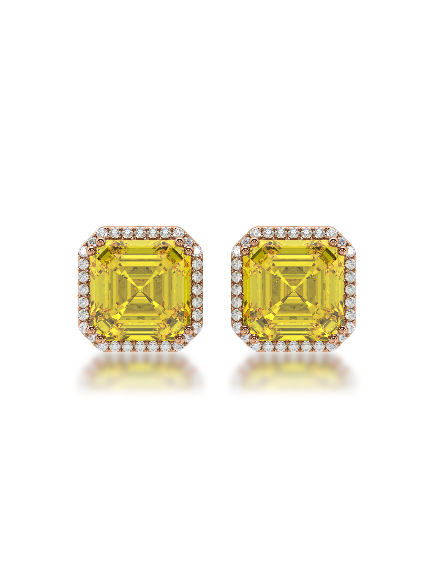 Golden Glow Halo Studs - Evol Jewels
