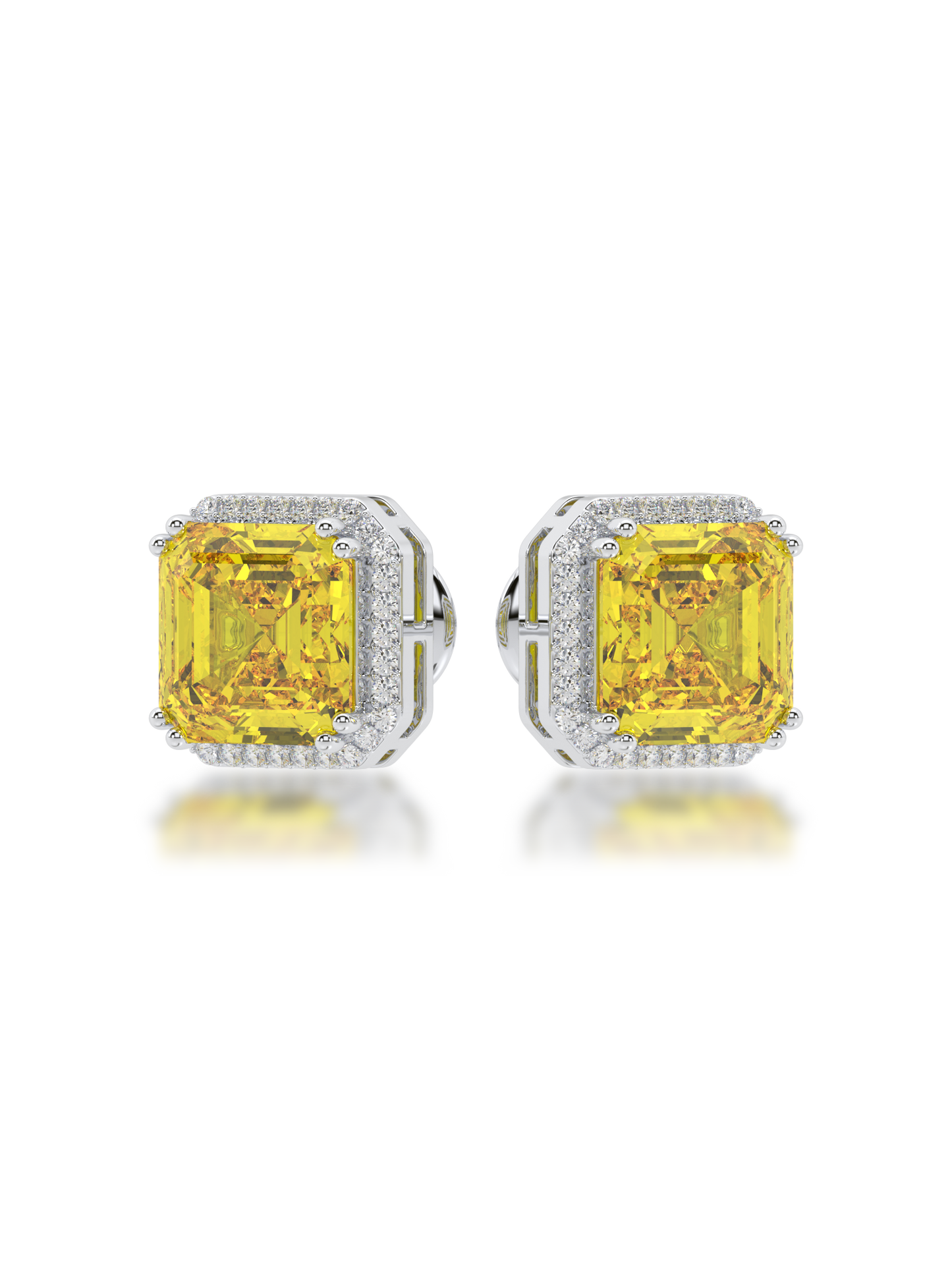 Golden Glow Halo Studs - Evol Jewels