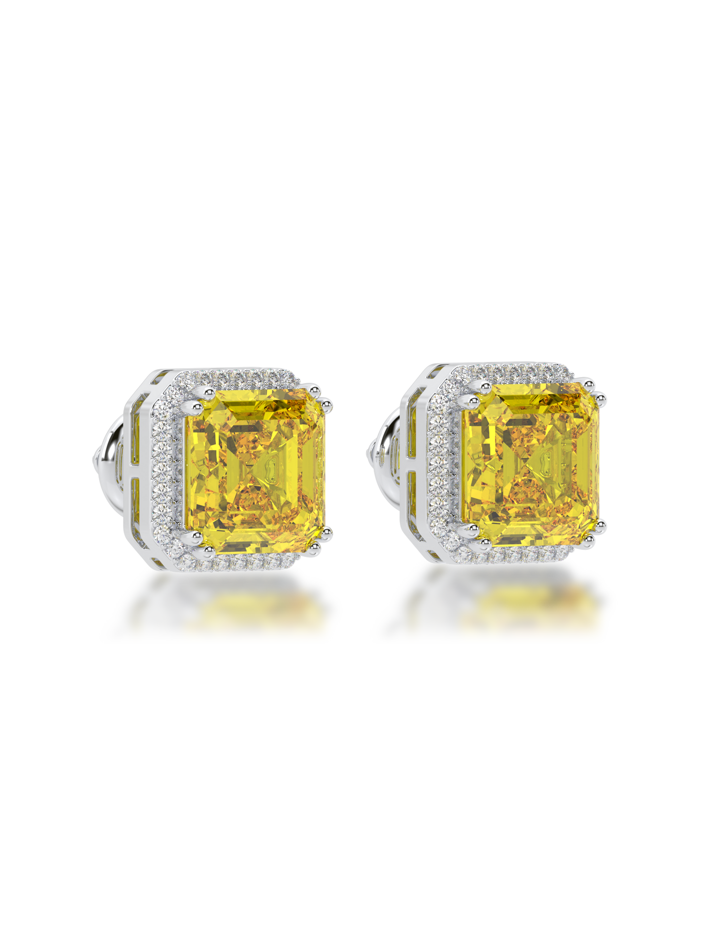 Golden Glow Halo Studs - Evol Jewels