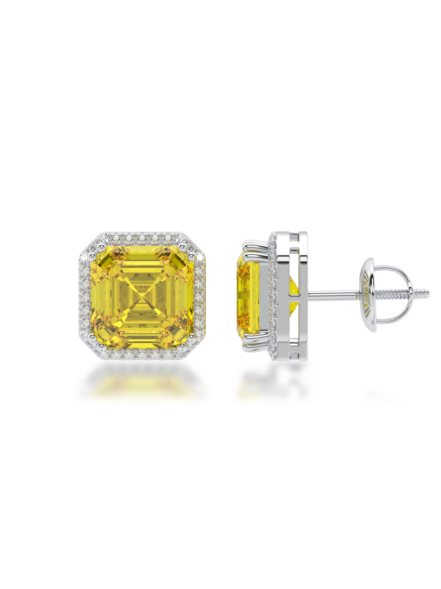 Golden Glow Halo Studs - Evol Jewels
