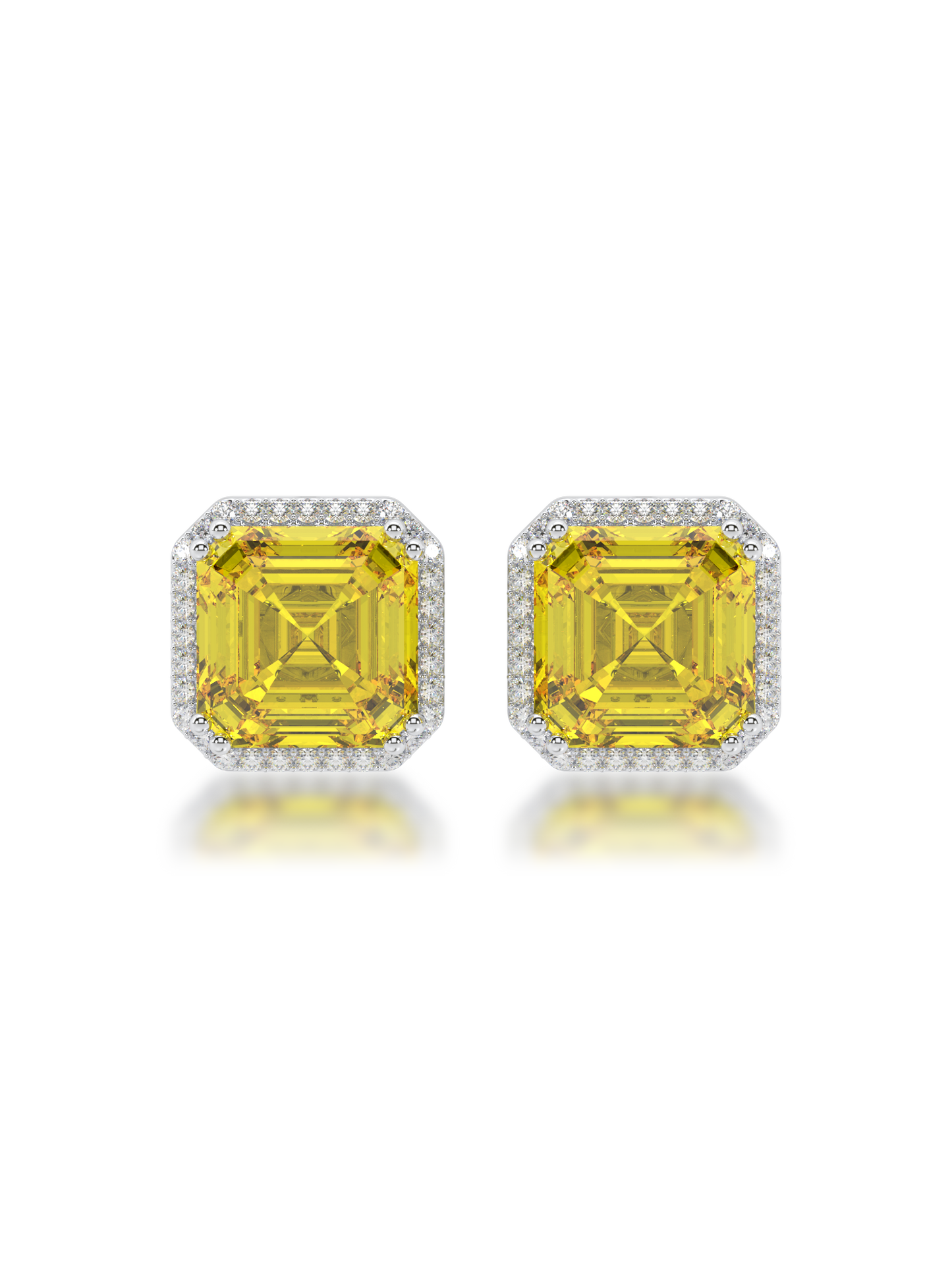 Golden Glow Halo Studs - Evol Jewels
