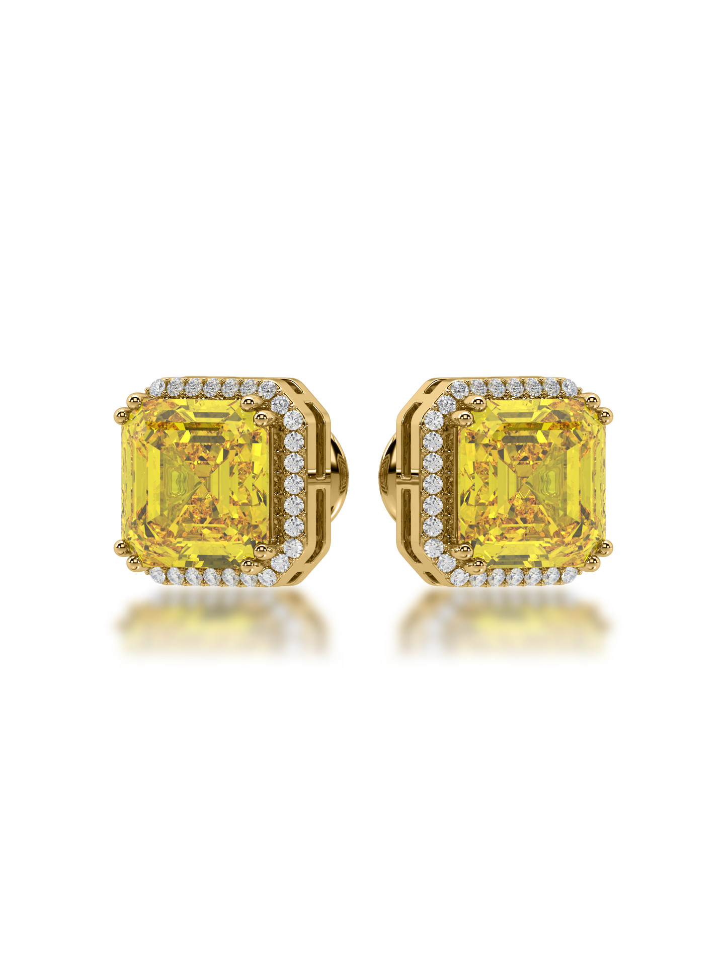 Golden Glow Halo Studs - Evol Jewels