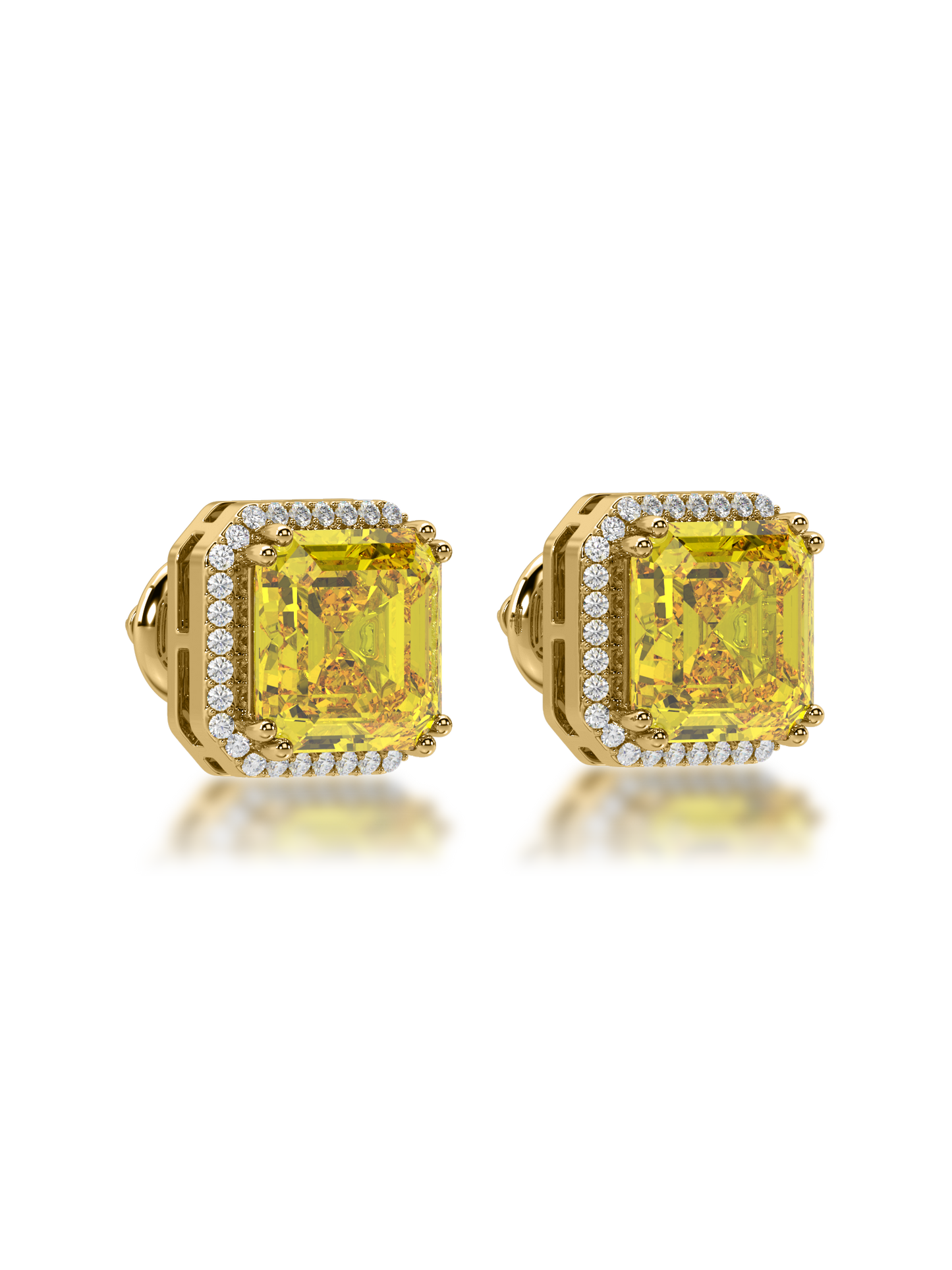 Golden Glow Halo Studs - Evol Jewels
