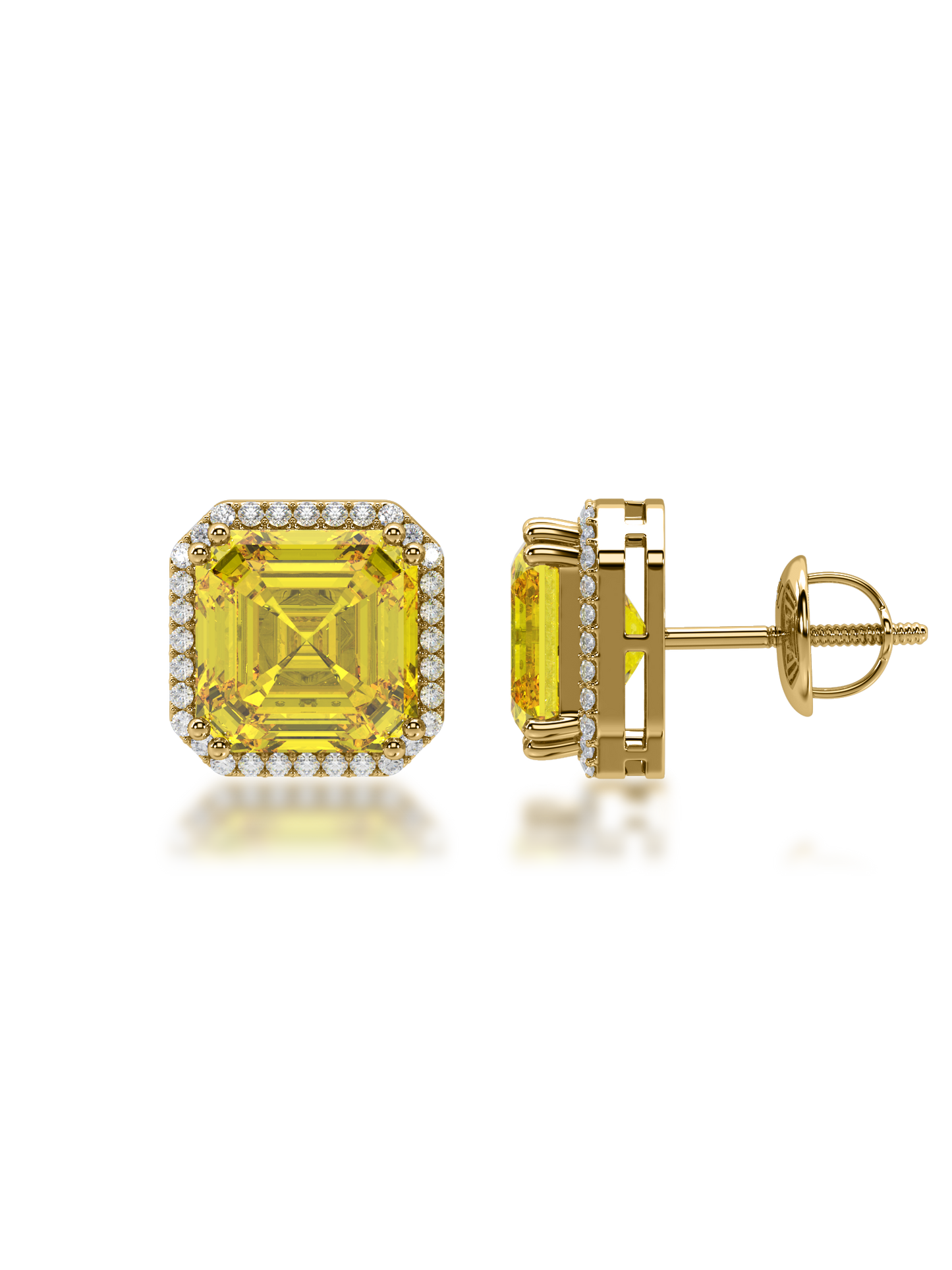 Golden Glow Halo Studs - Evol Jewels