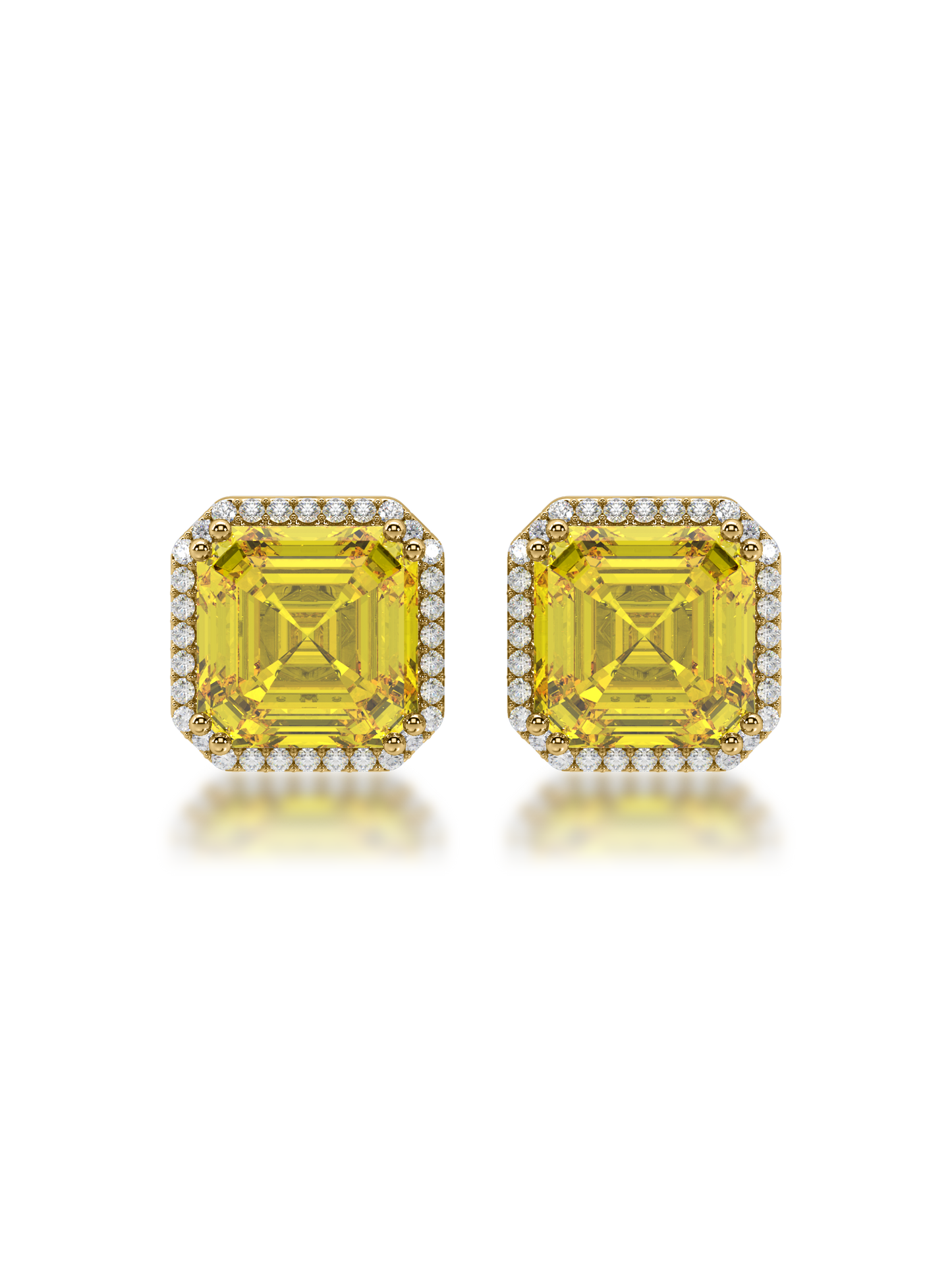Golden Glow Halo Studs - Evol Jewels