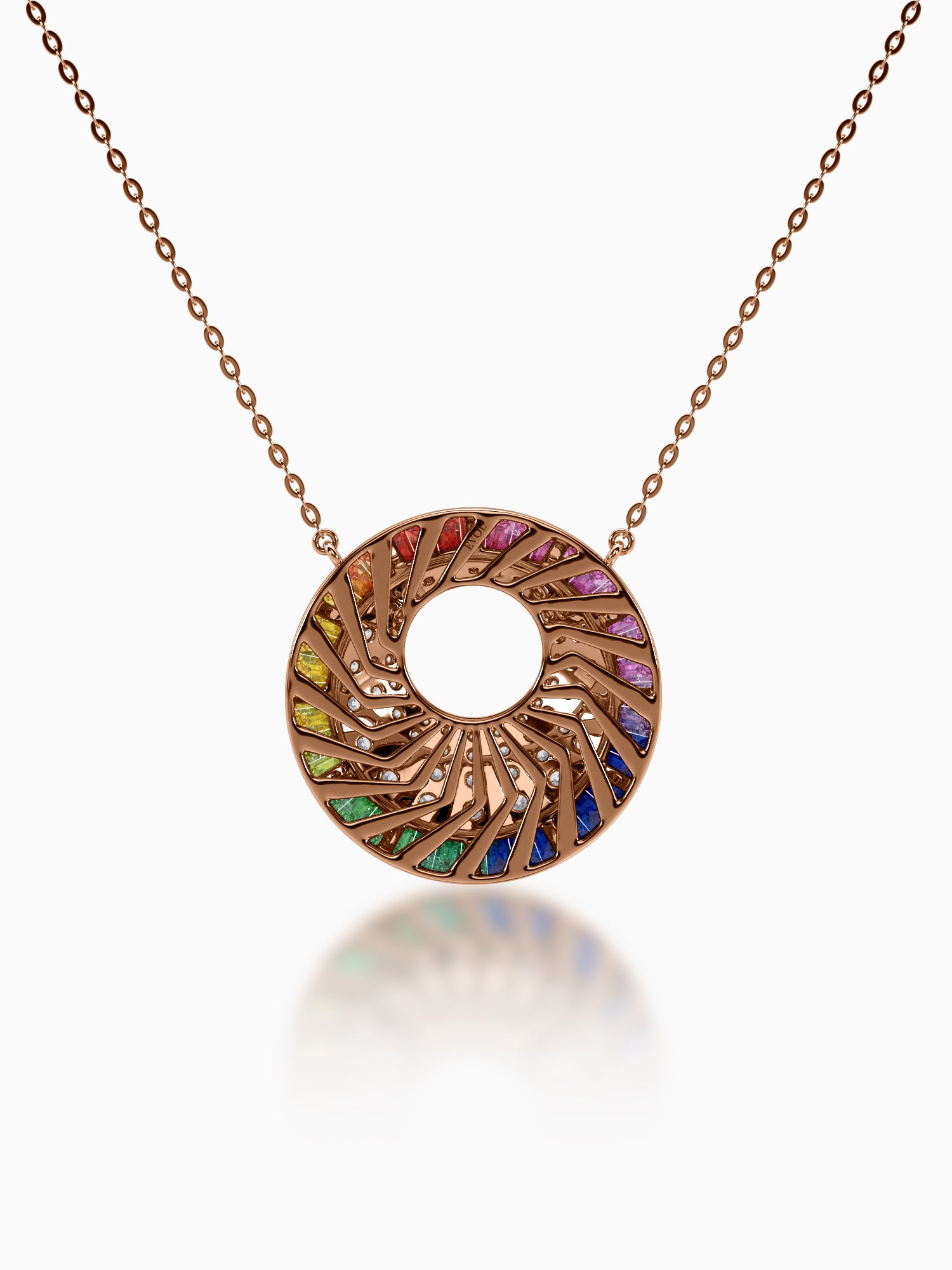 Rainbow Ferris Diamond Pendant - Evol Jewels