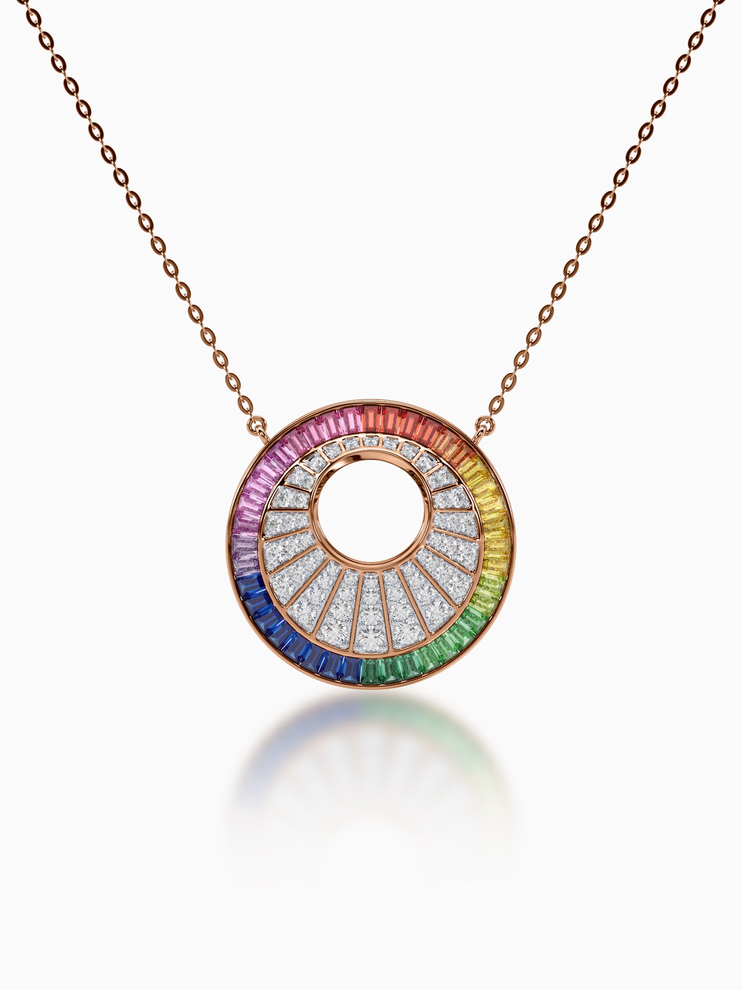 Rainbow Ferris Diamond Pendant - Evol Jewels