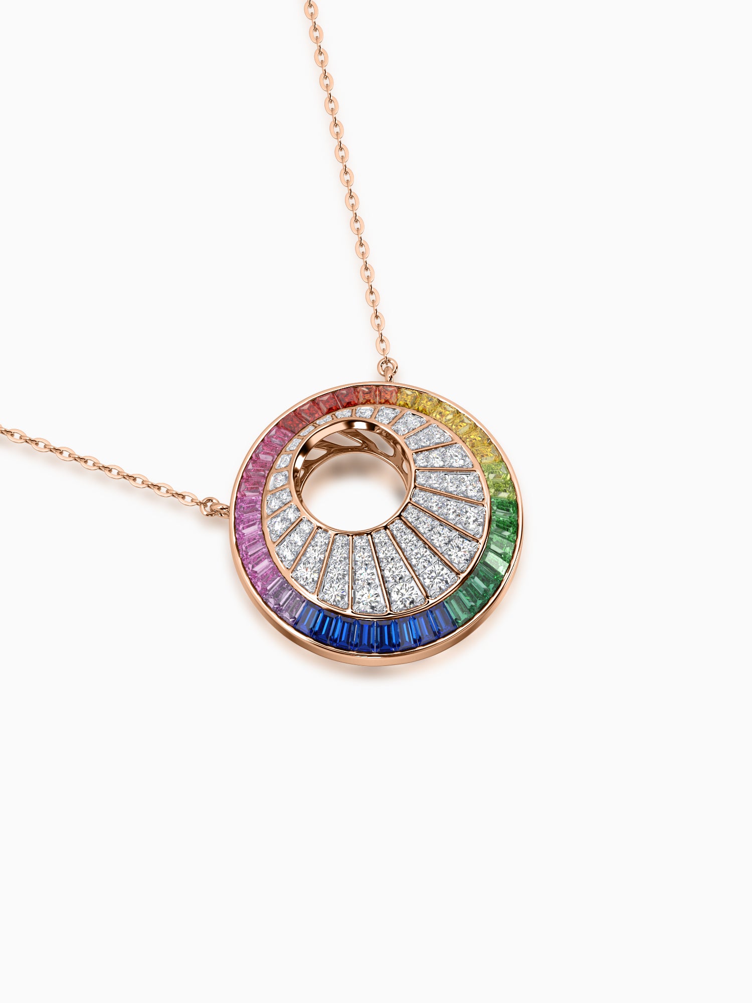 Rainbow Ferris Diamond Pendant - Evol Jewels