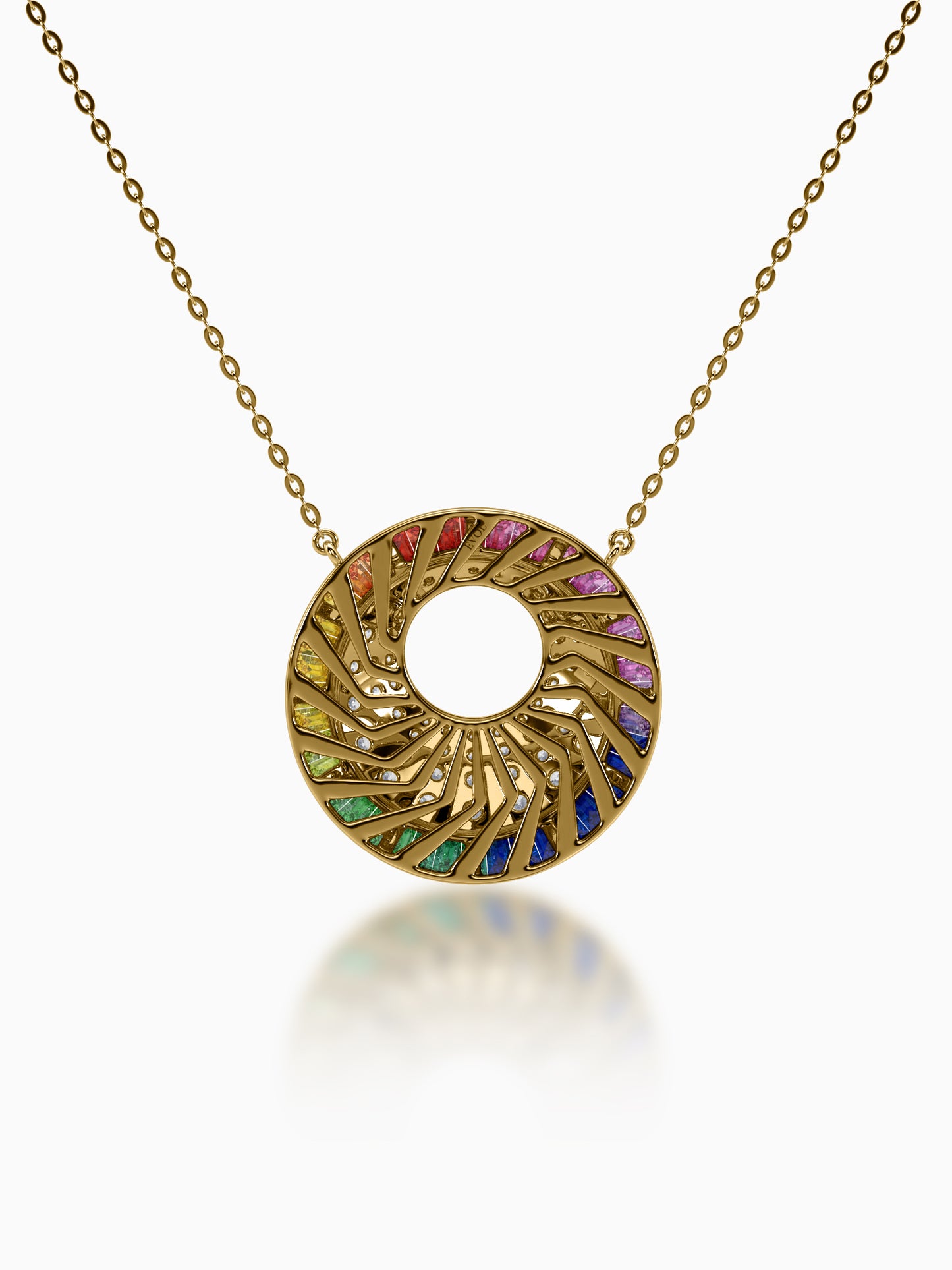 Rainbow Ferris Diamond Pendant - Evol Jewels