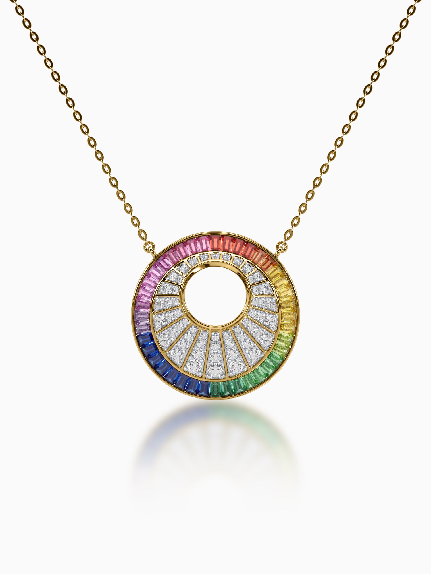 Rainbow Ferris Diamond Pendant - Evol Jewels