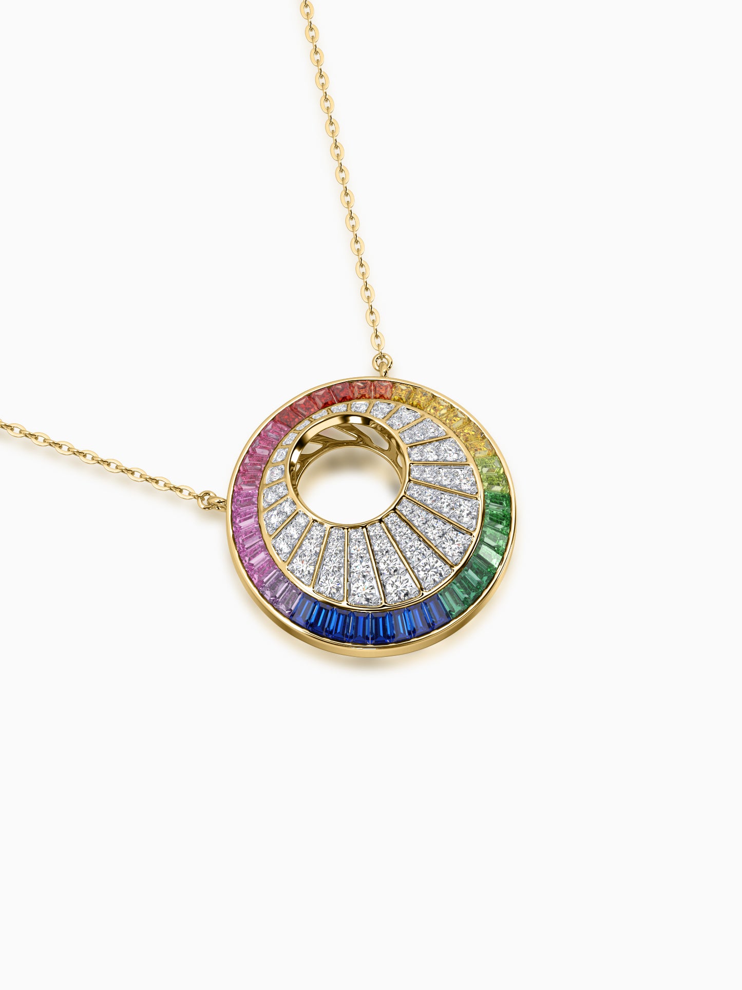 Rainbow Ferris Diamond Pendant - Evol Jewels