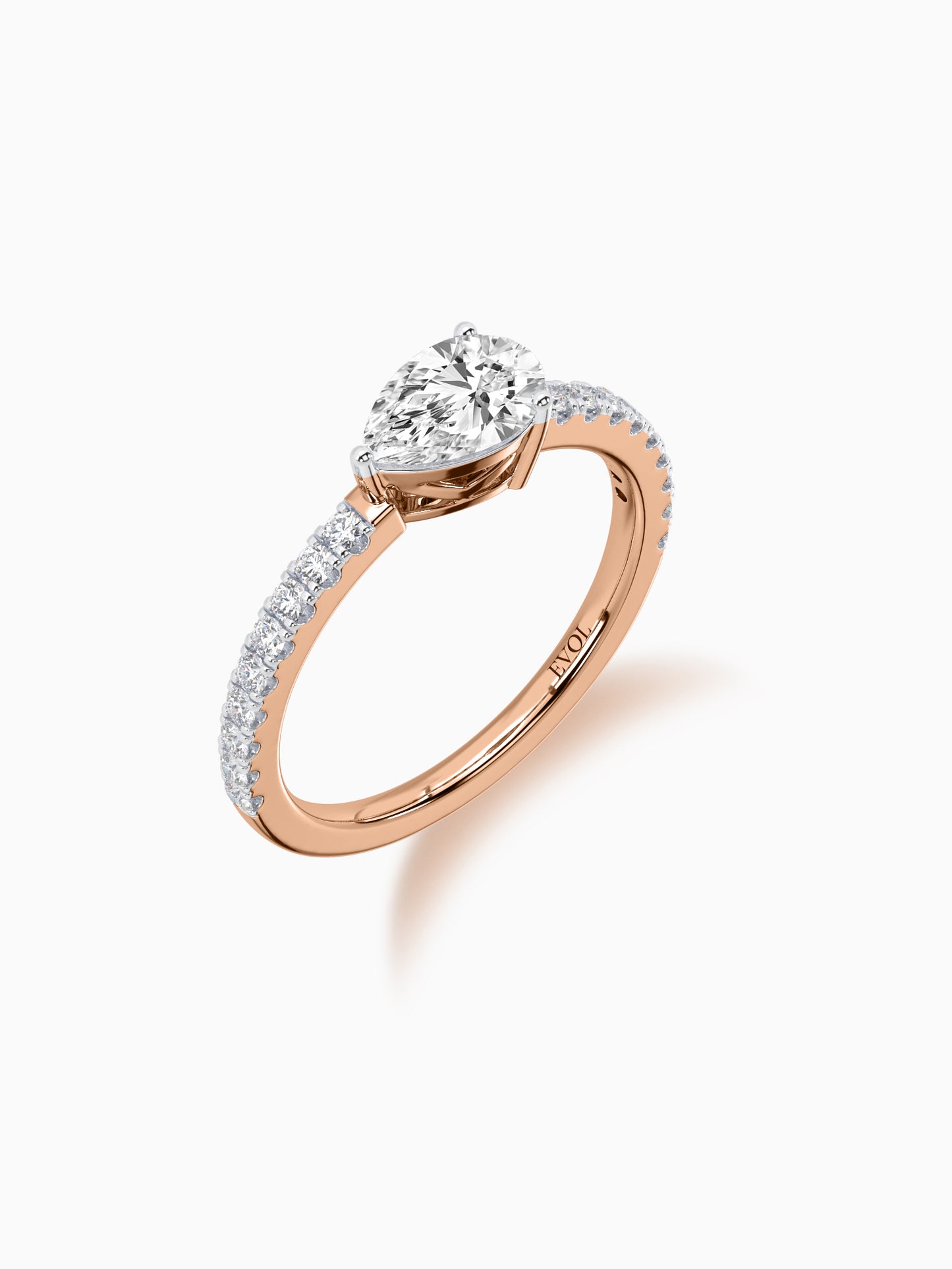 Pear Diamond Accent Ring - Evol Jewels