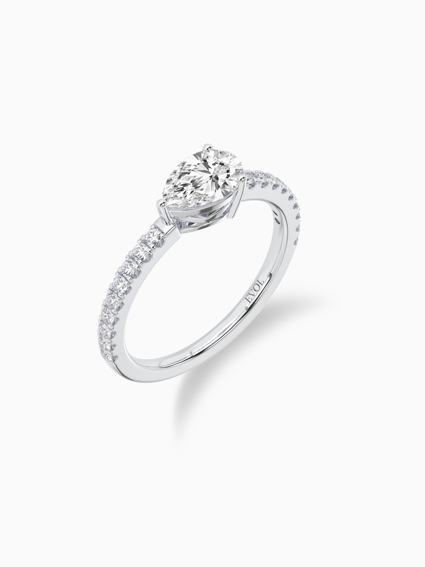 Pear Diamond Accent Ring - Evol Jewels