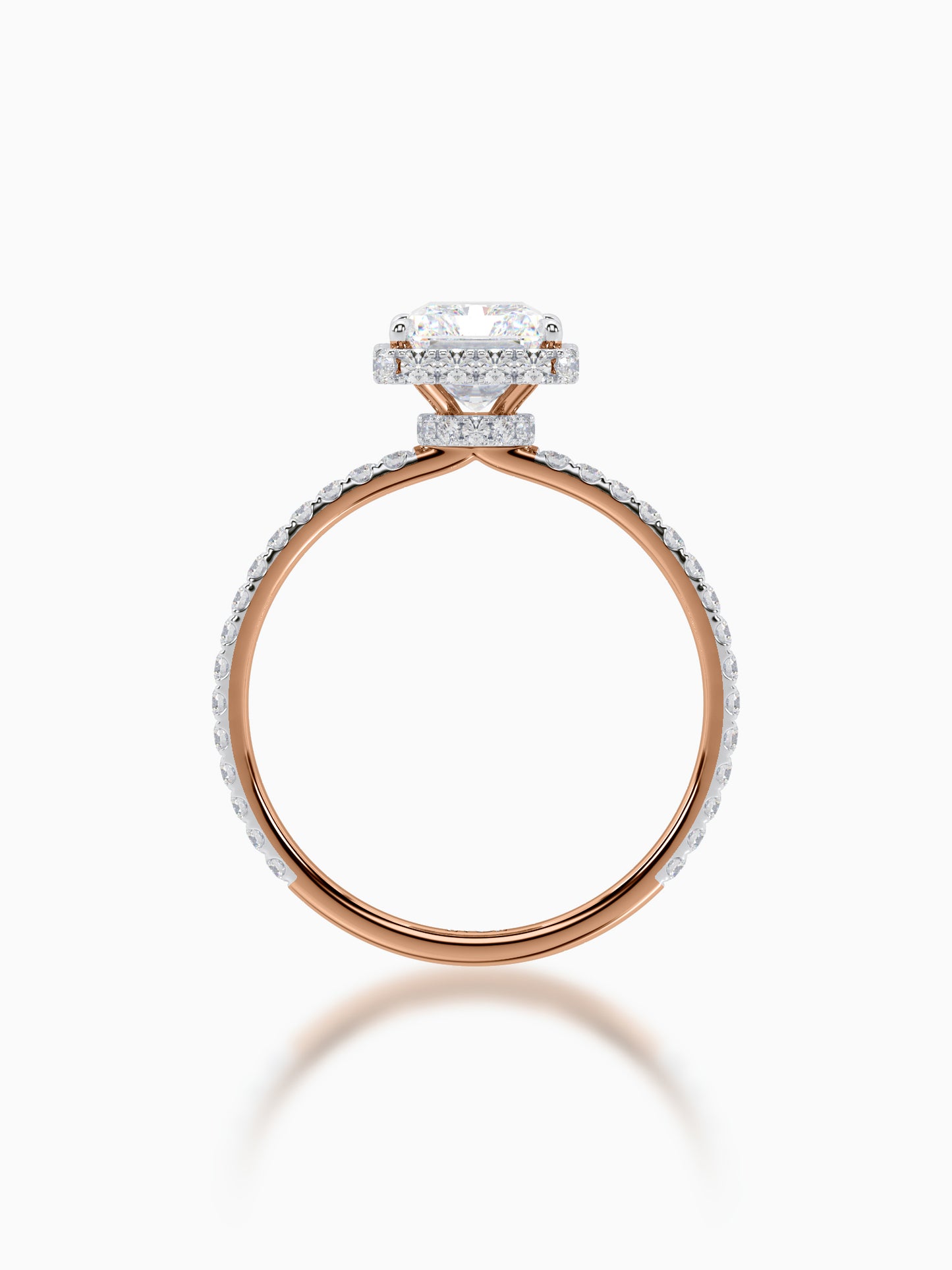 Eros halo diamond ring