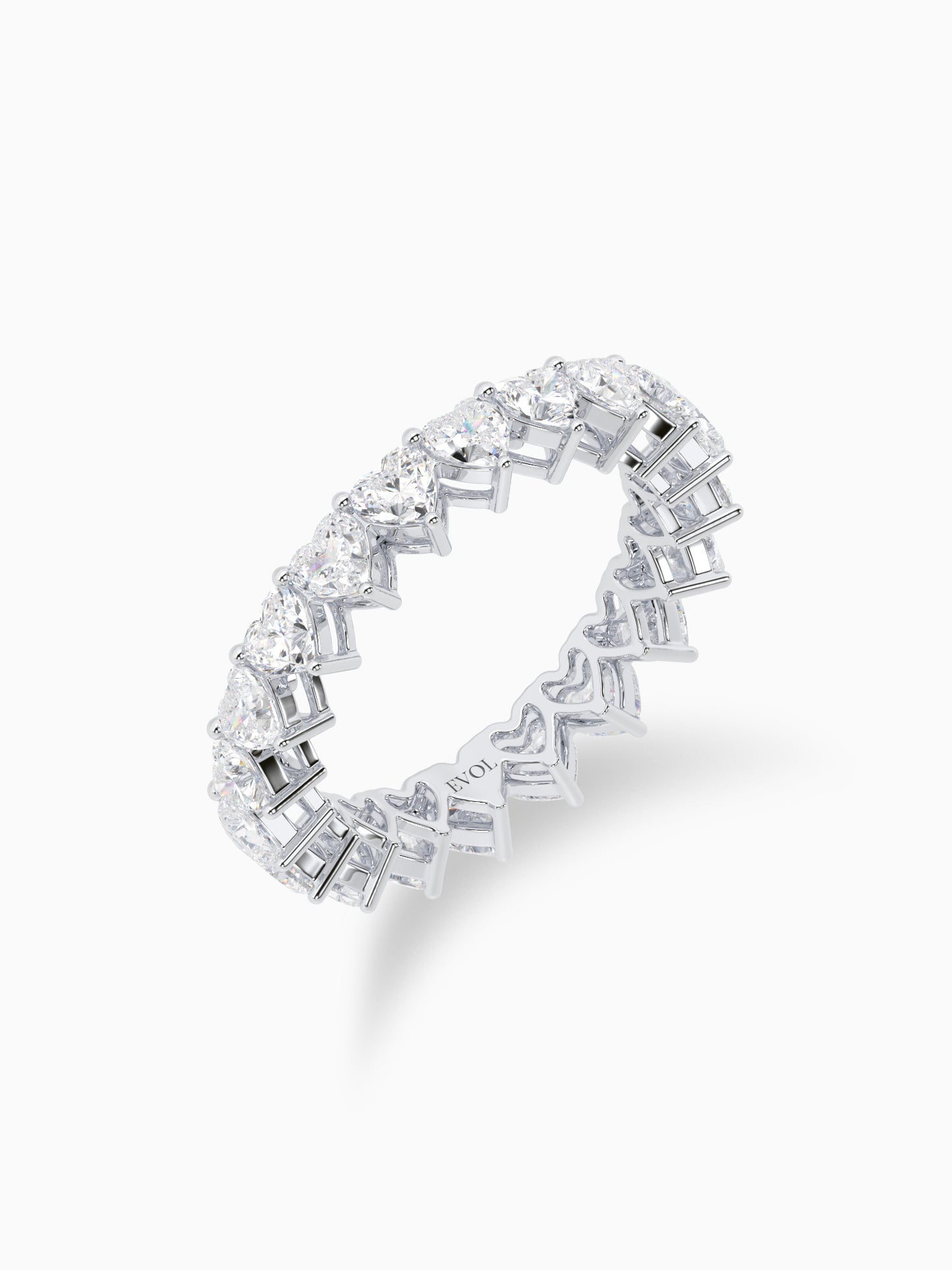 Cupid heart diamond eternity ring - Evol Jewels