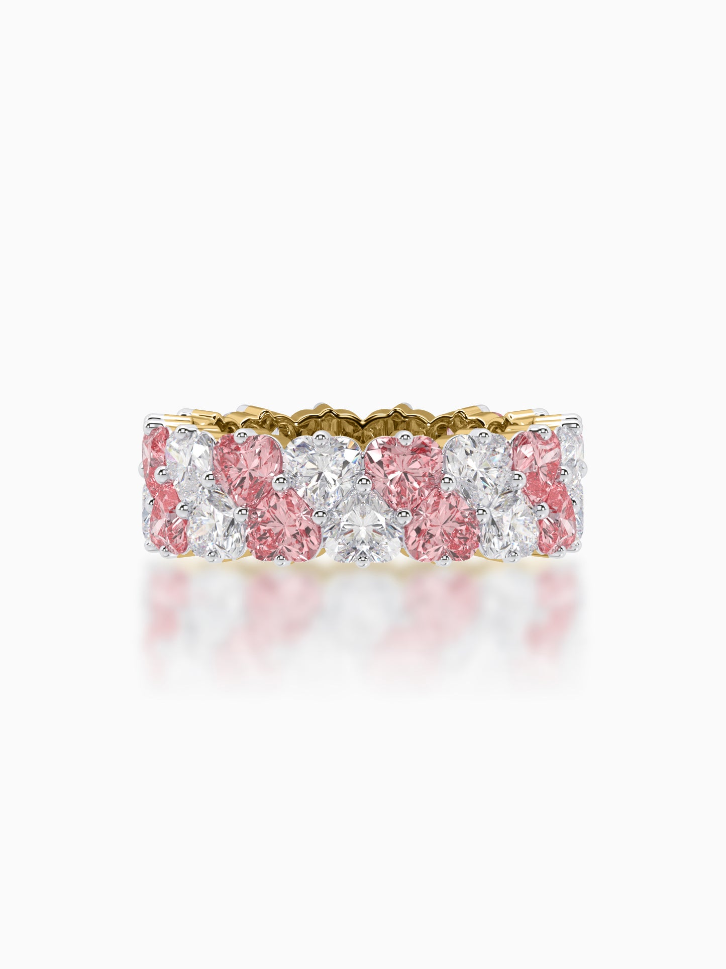 Twirling hearts diamond eternity ring - Evol Jewels