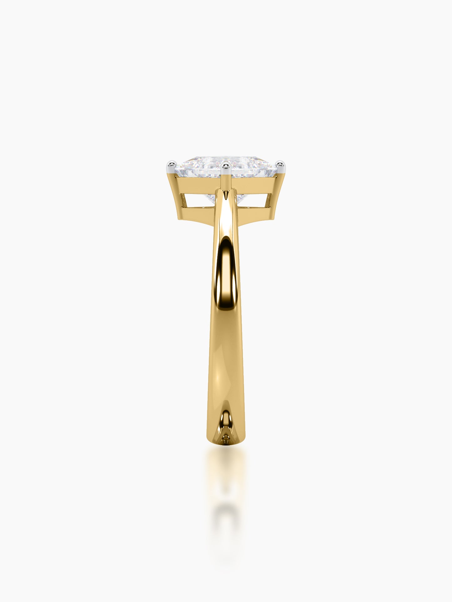 Sleek Princess Solitaire Ring