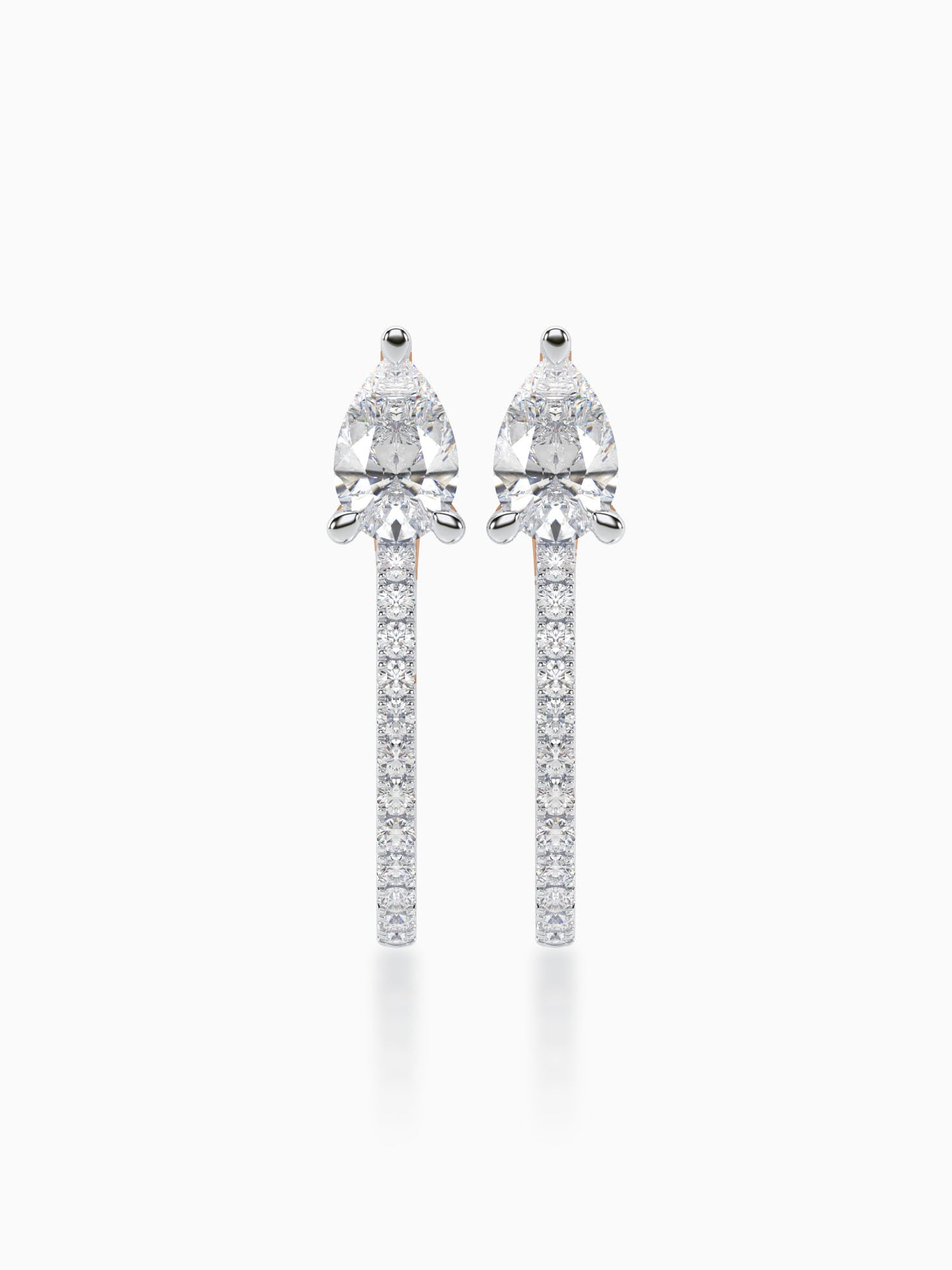 Urbane Diamond J-hoop Earrings - Evol Jewels