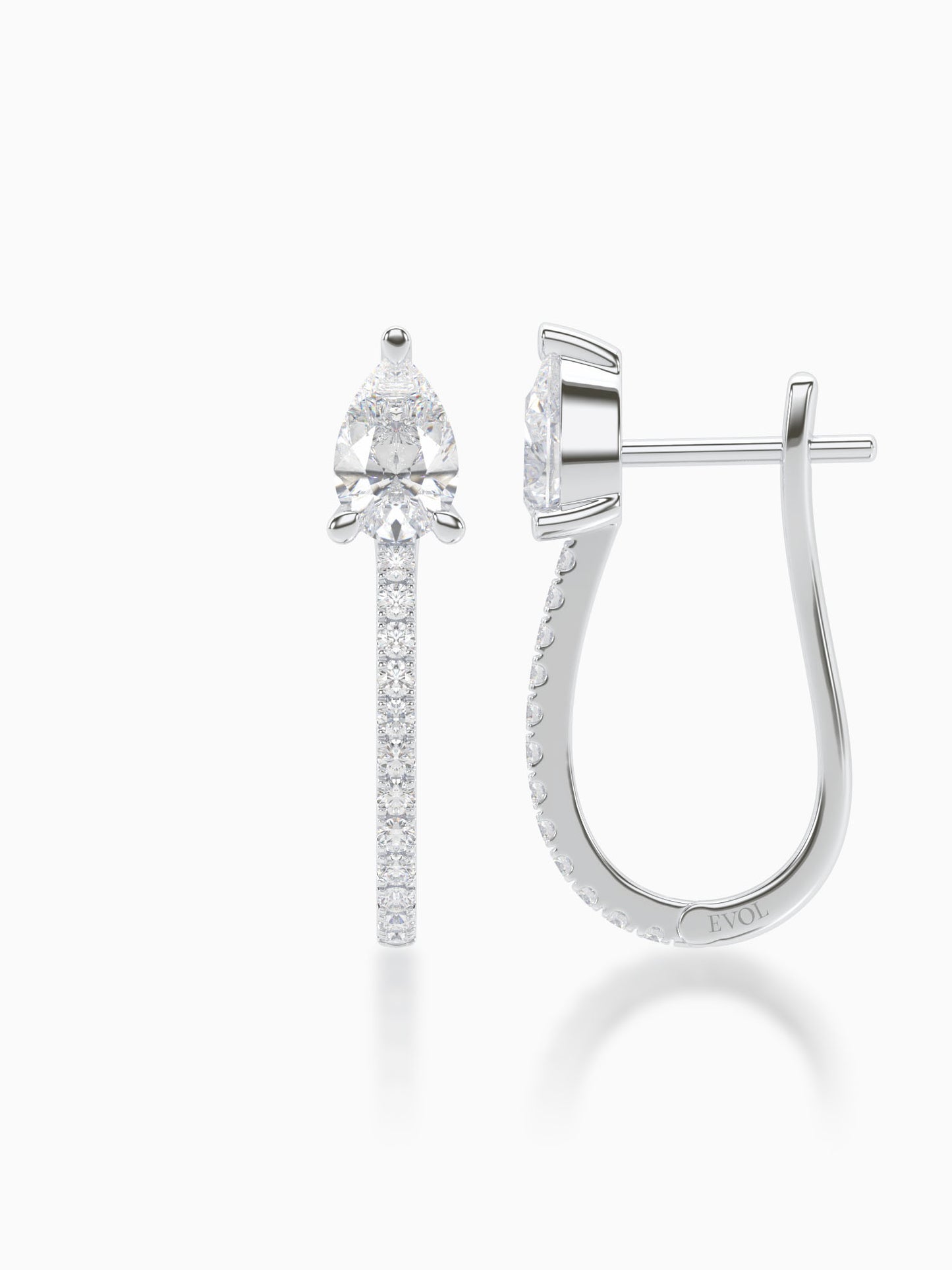 Urbane Diamond J-hoop Earrings - Evol Jewels