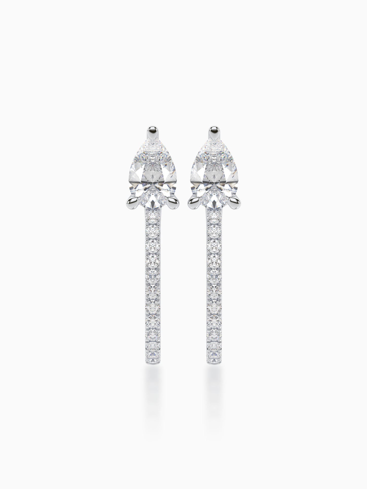 Urbane Diamond J-hoop Earrings - Evol Jewels