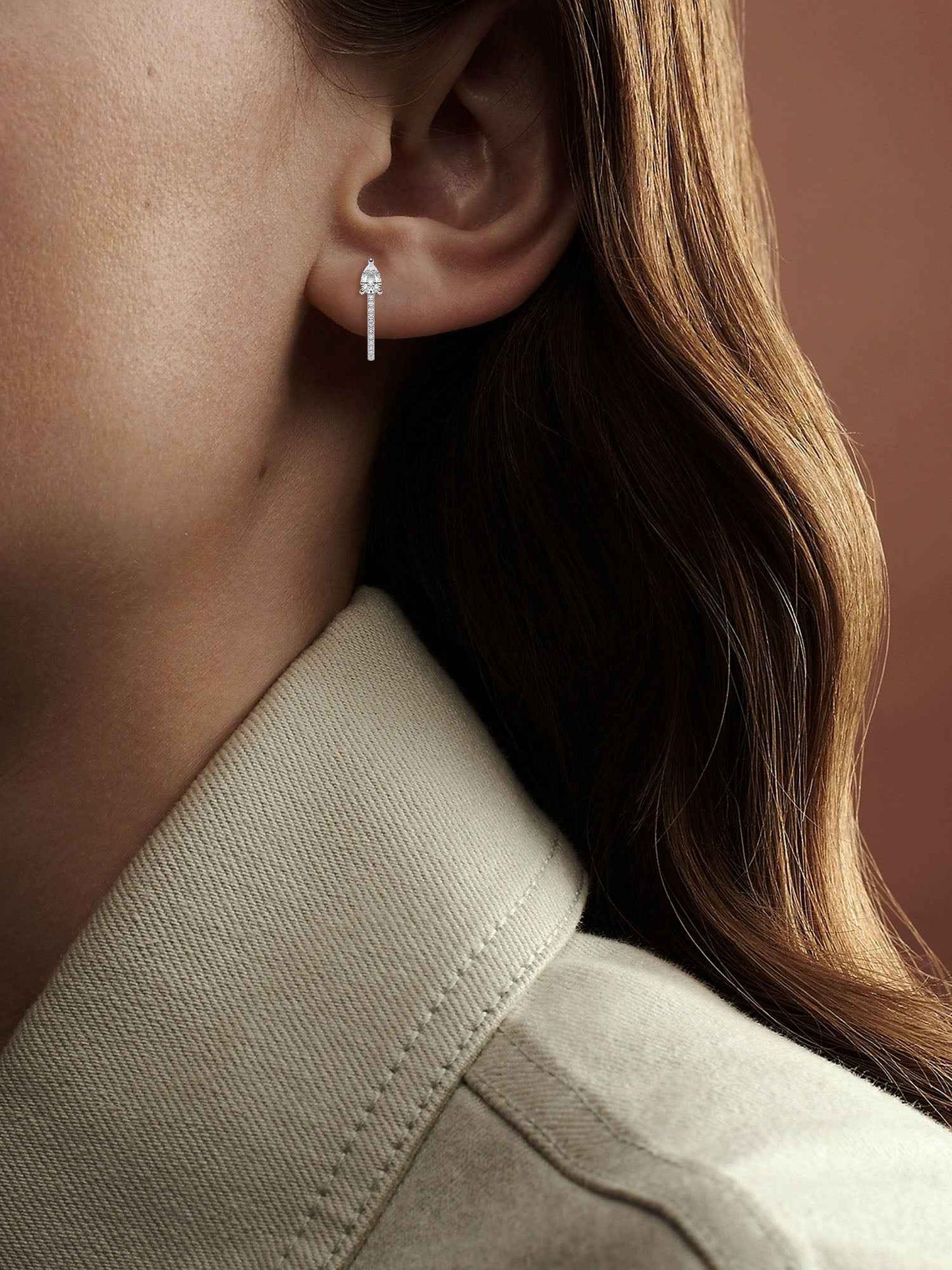Urbane Diamond J-hoop Earrings