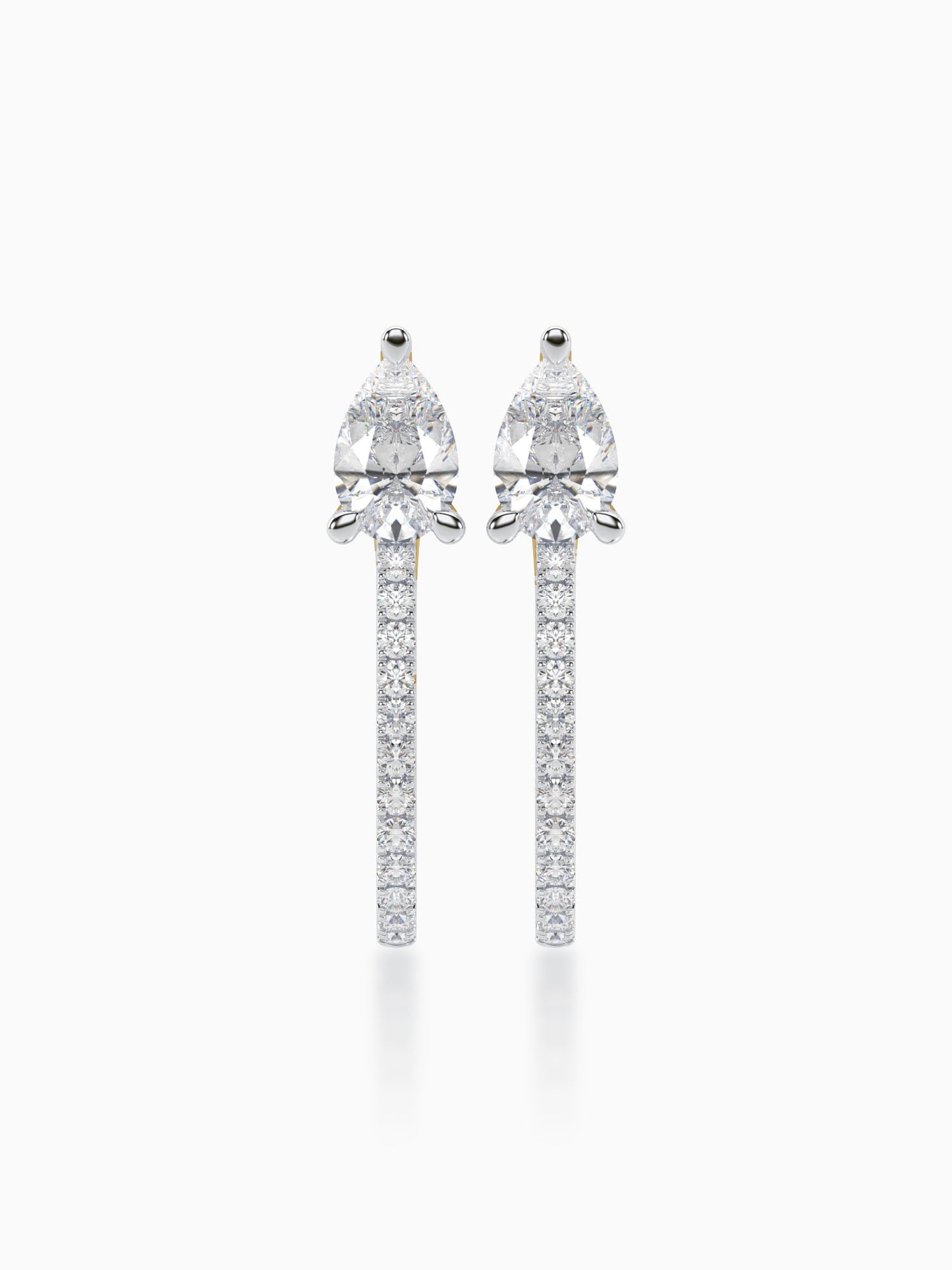 Urbane Diamond J-hoop Earrings - Evol Jewels