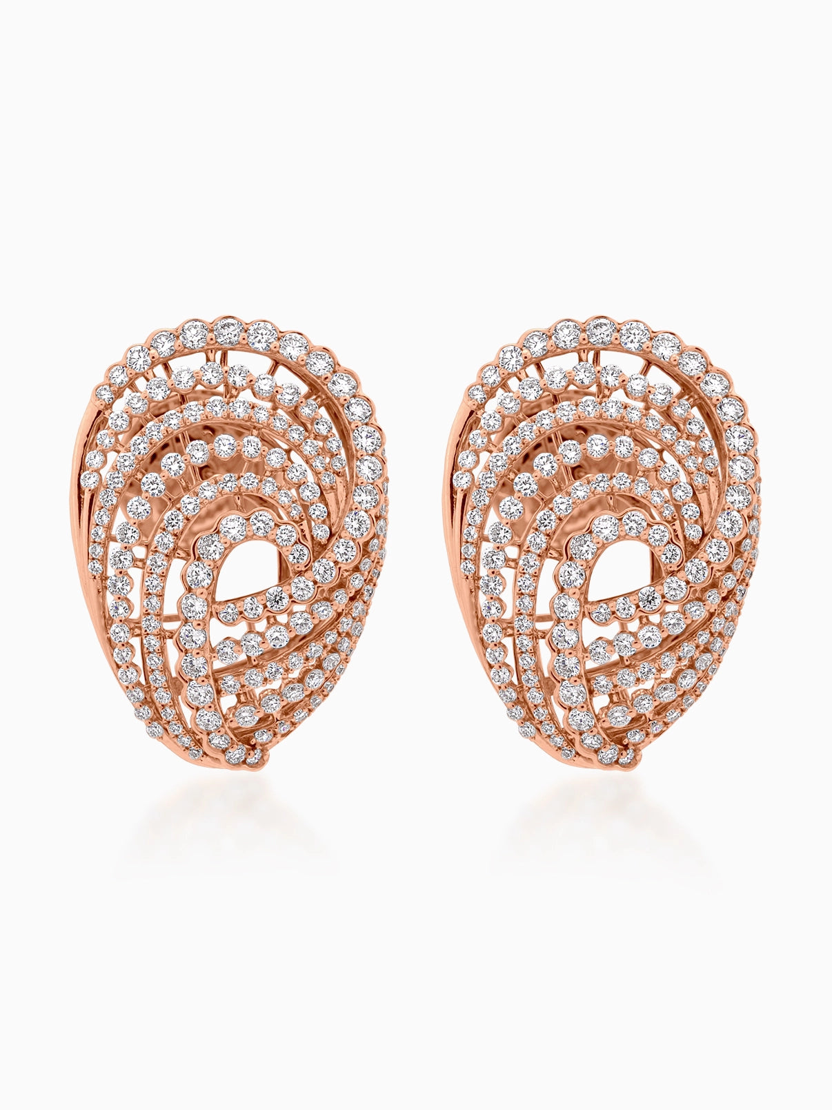 Halo Spiral Diamond Earrings