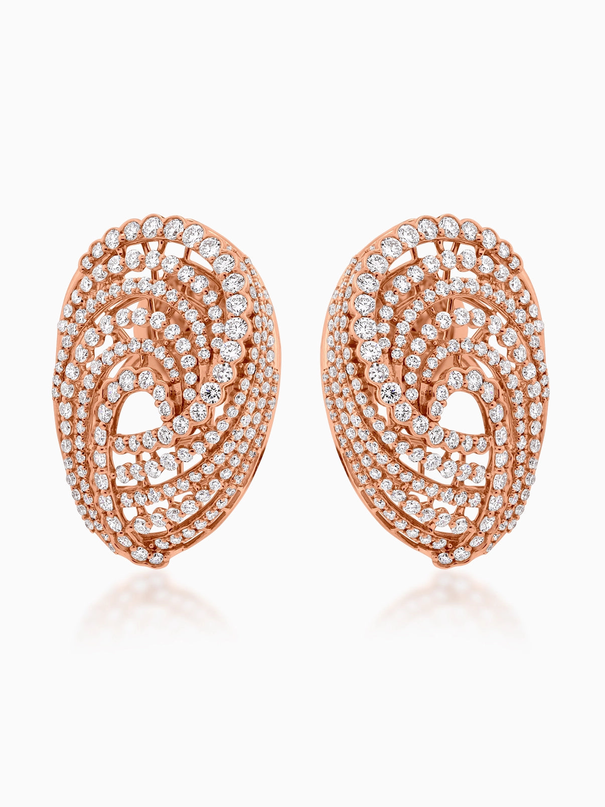 Halo Spiral Diamond Earrings