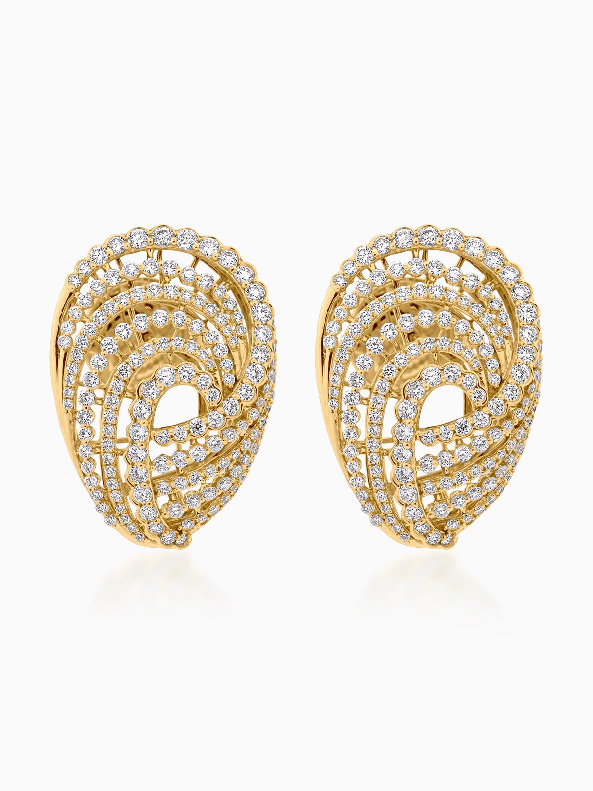 Halo Spiral Diamond Earrings