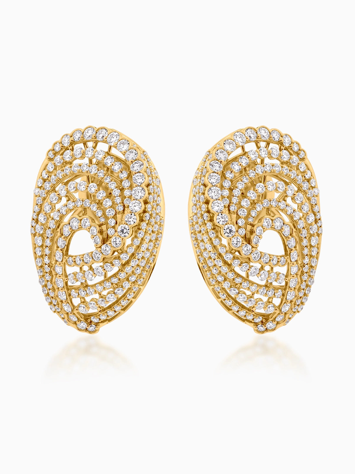Halo Spiral Diamond Earrings