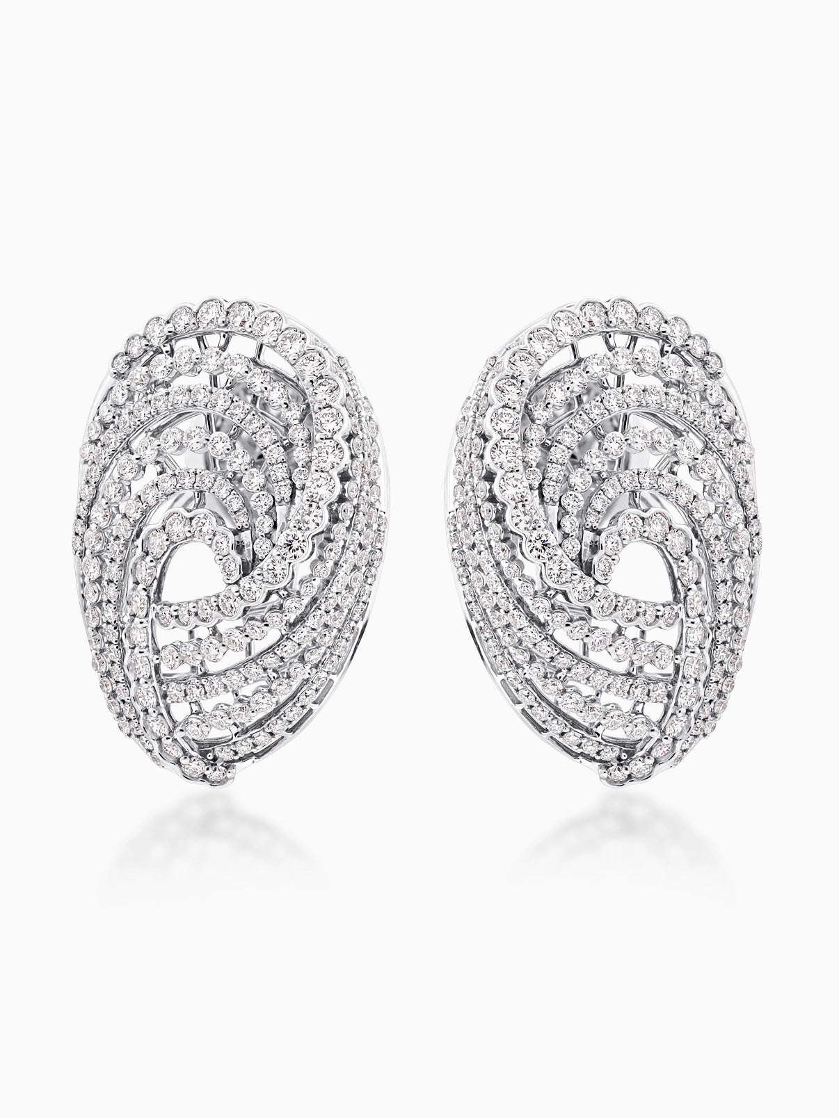 Halo Spiral Diamond Earrings