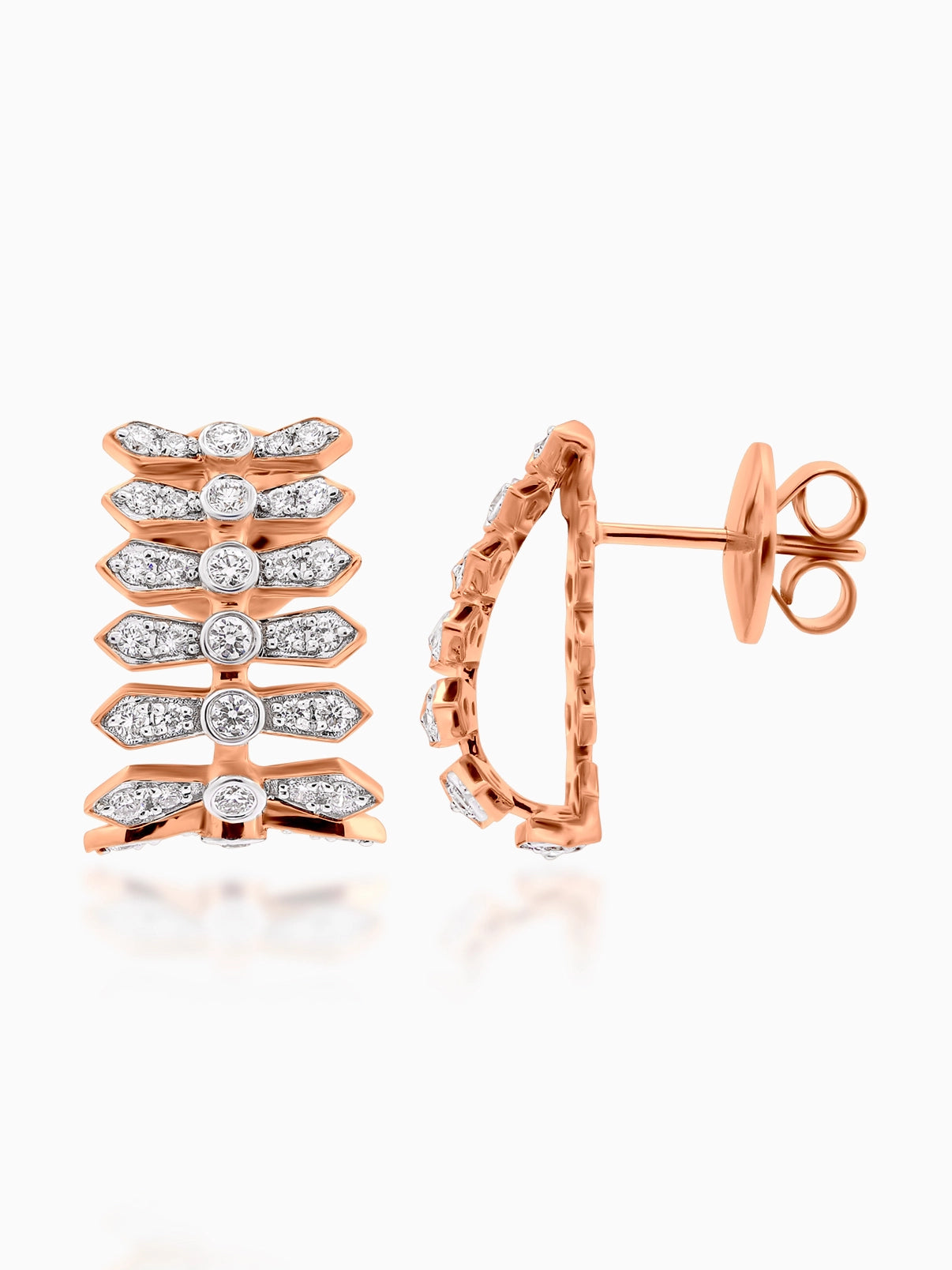 Aria Stacked Diamond Earrings - Evol Jewels