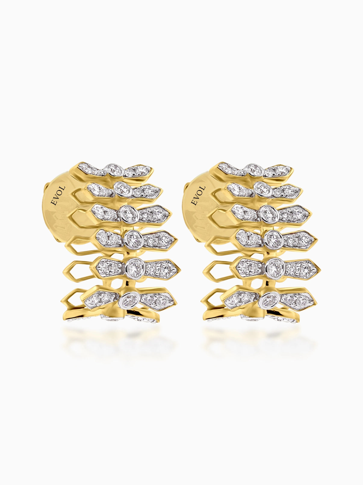 Aria Stacked Diamond Earrings - Evol Jewels