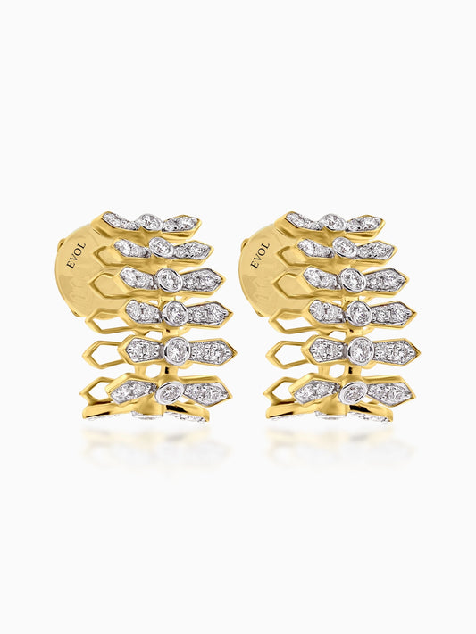 Aria Stacked Diamond Earrings - Evol Jewels