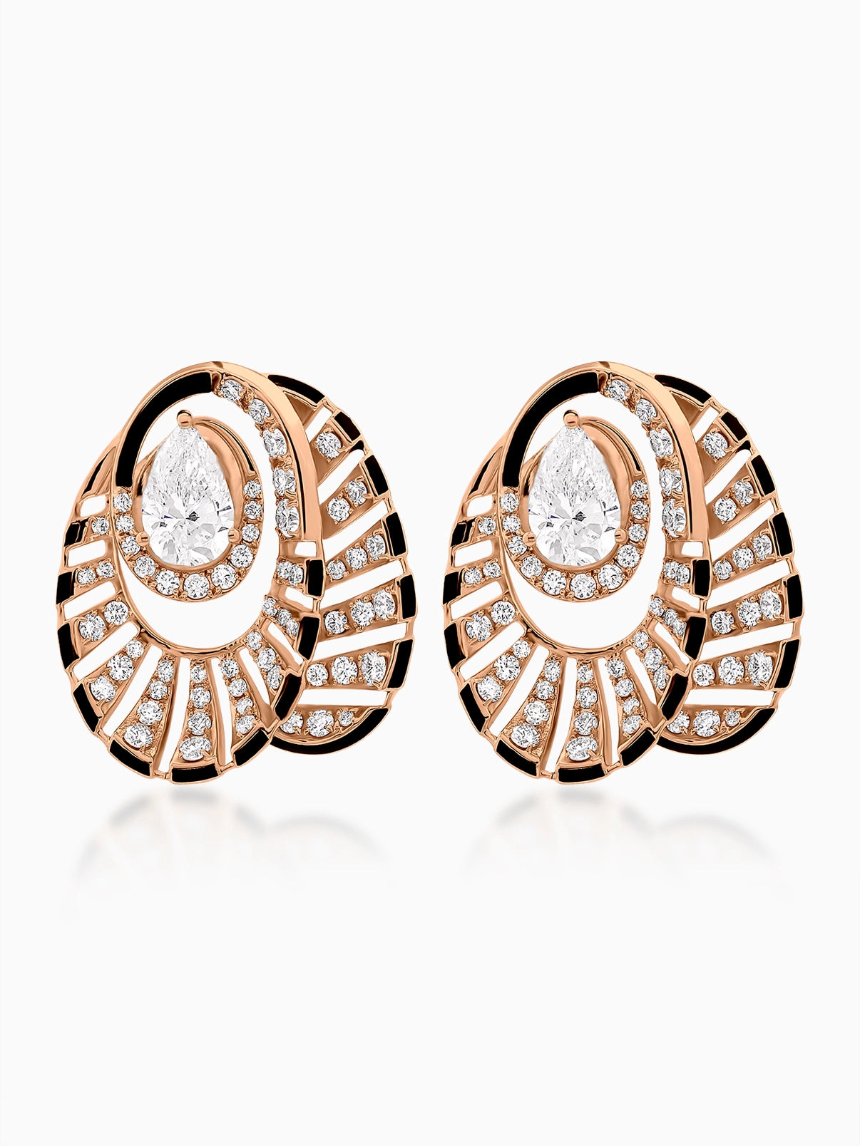Eclipse Enamel Diamond Earrings