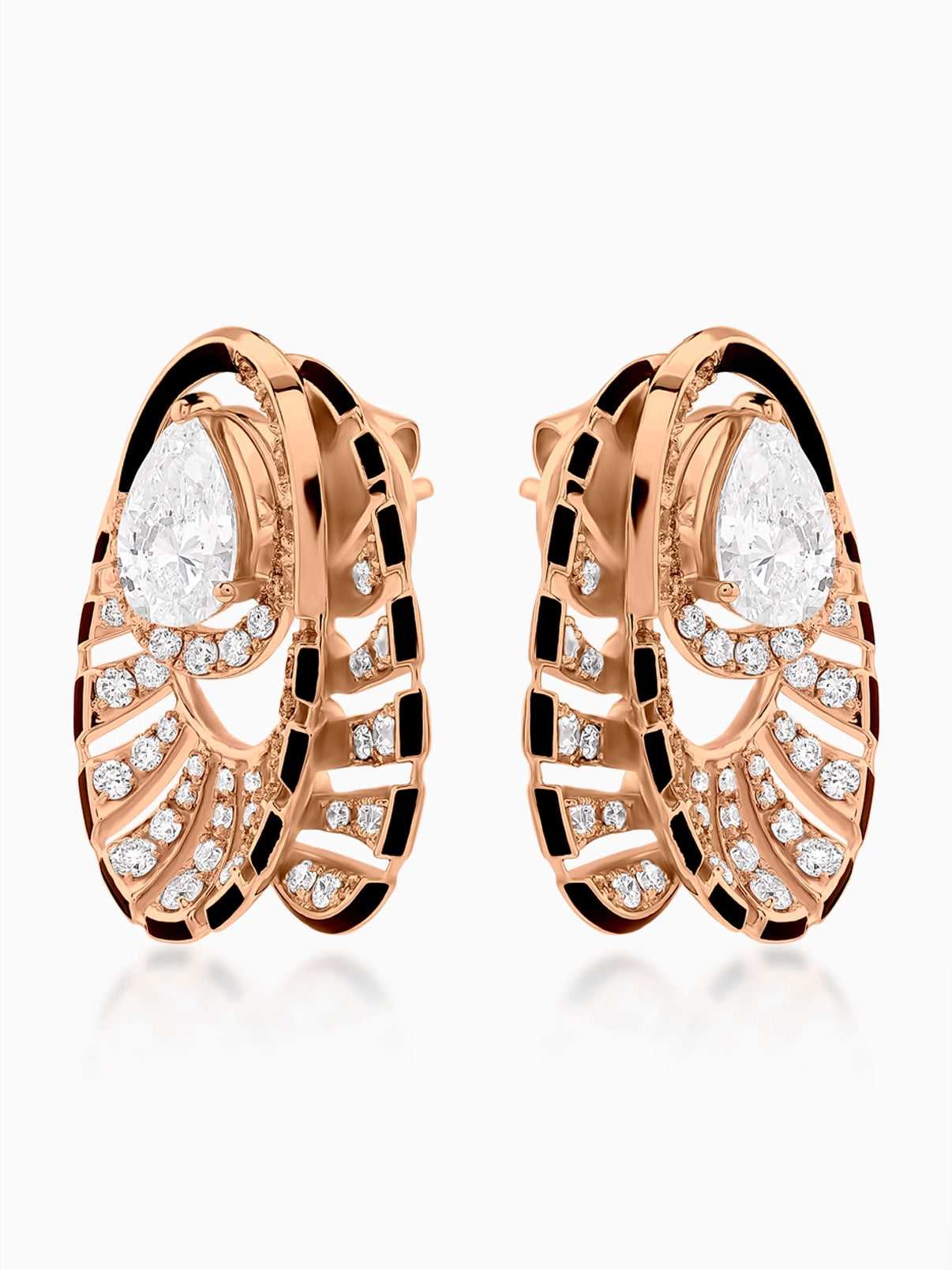 Eclipse Enamel Diamond Earrings