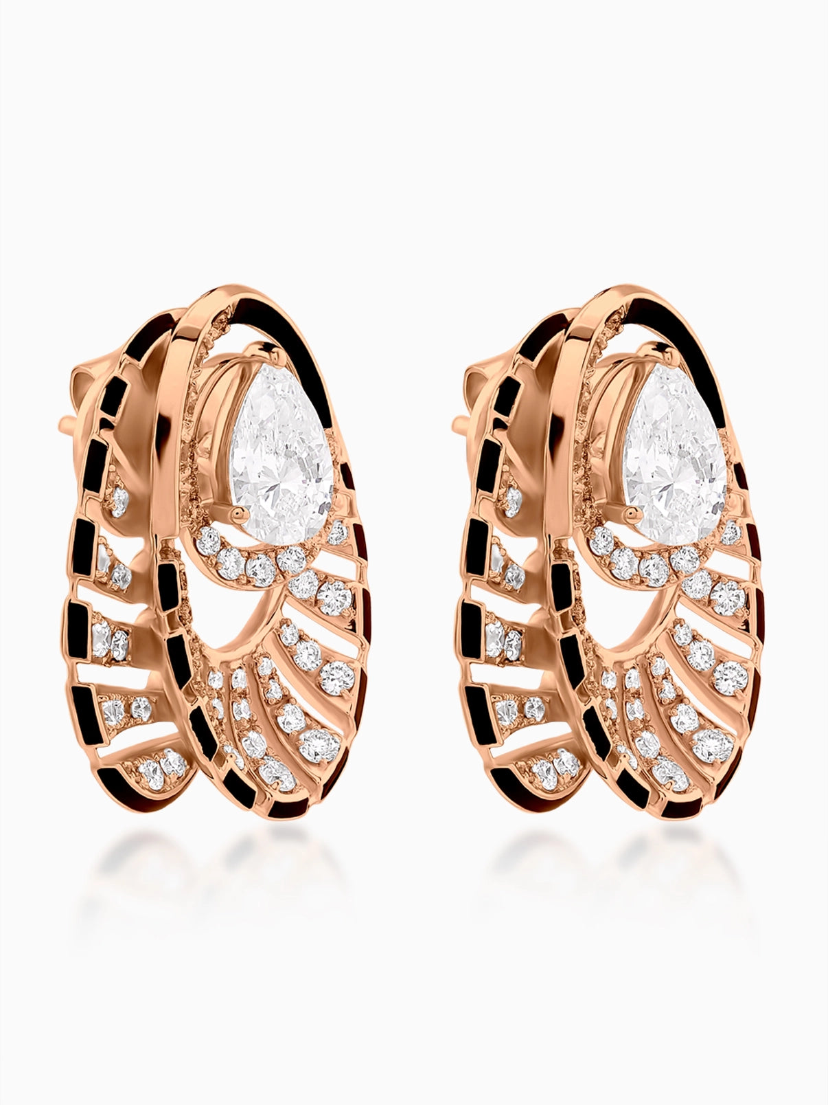Eclipse Enamel Diamond Earrings