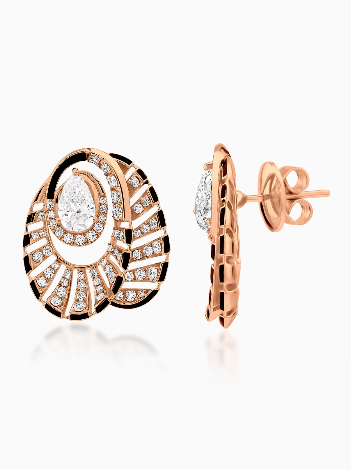 Eclipse Enamel Diamond Earrings