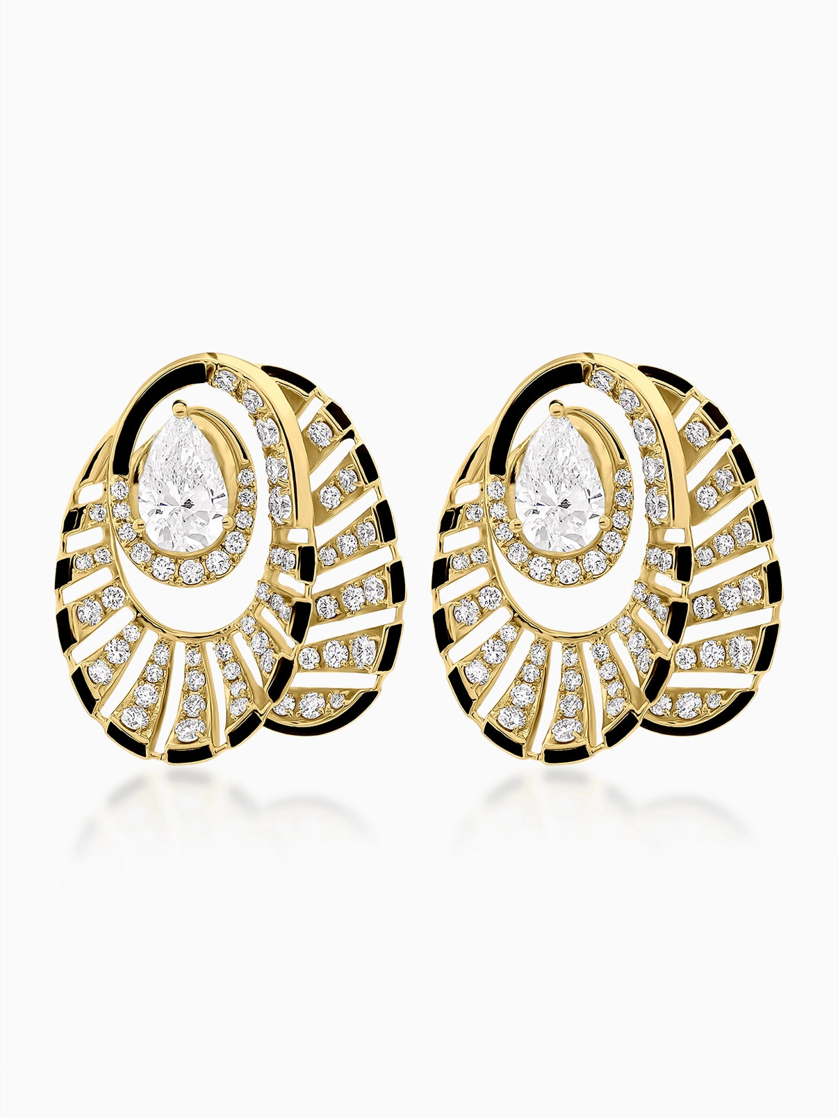 Eclipse Enamel Diamond Earrings