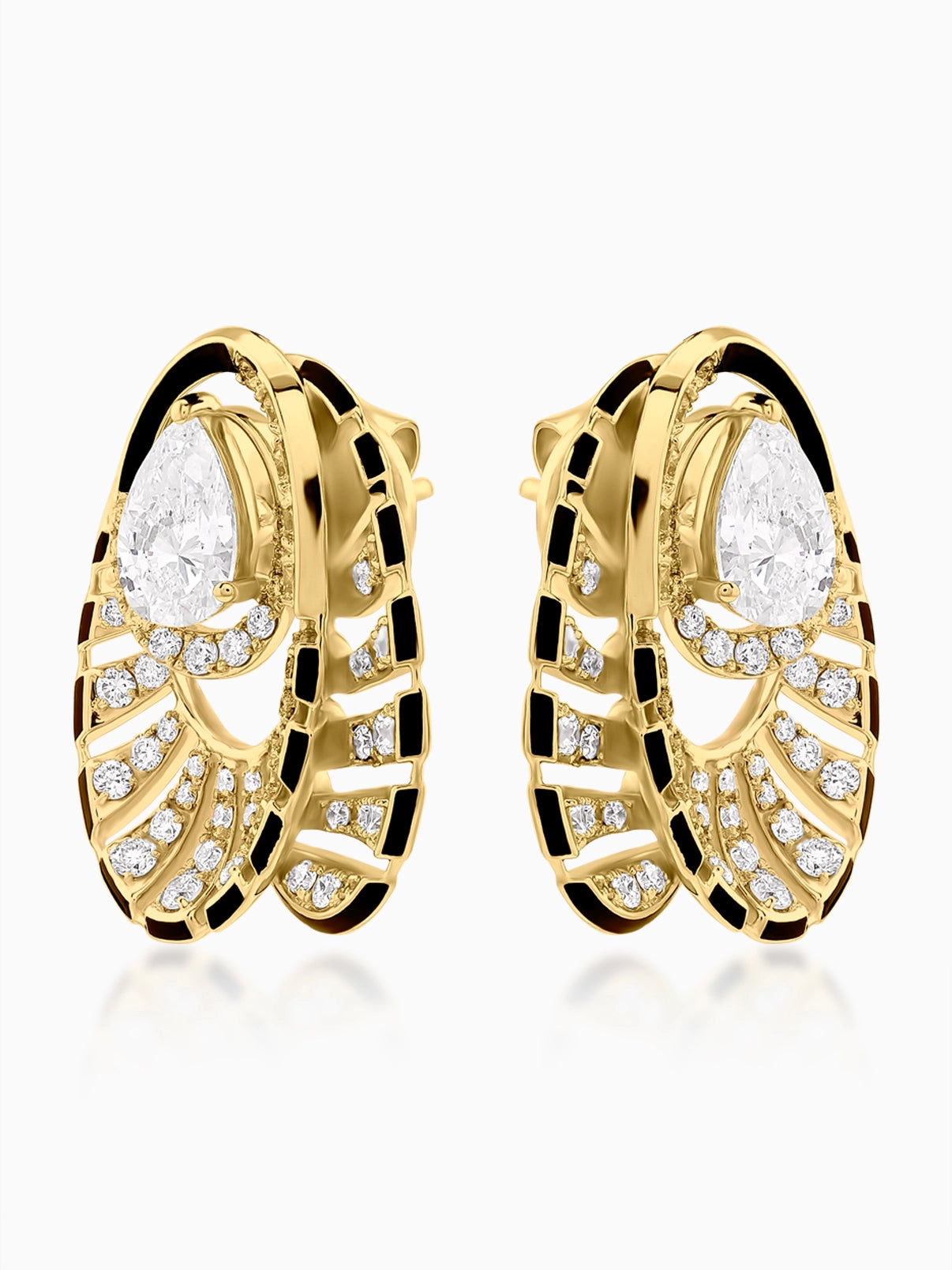 Eclipse Enamel Diamond Earrings