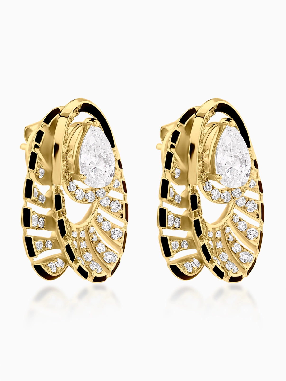 Eclipse Enamel Diamond Earrings