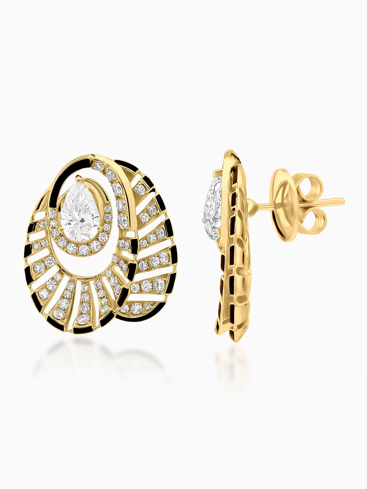 Eclipse Enamel Diamond Earrings
