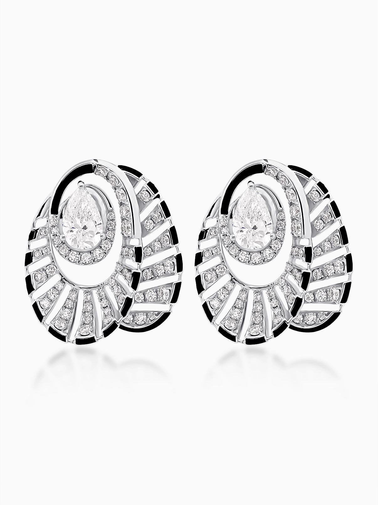 Eclipse Enamel Diamond Earrings