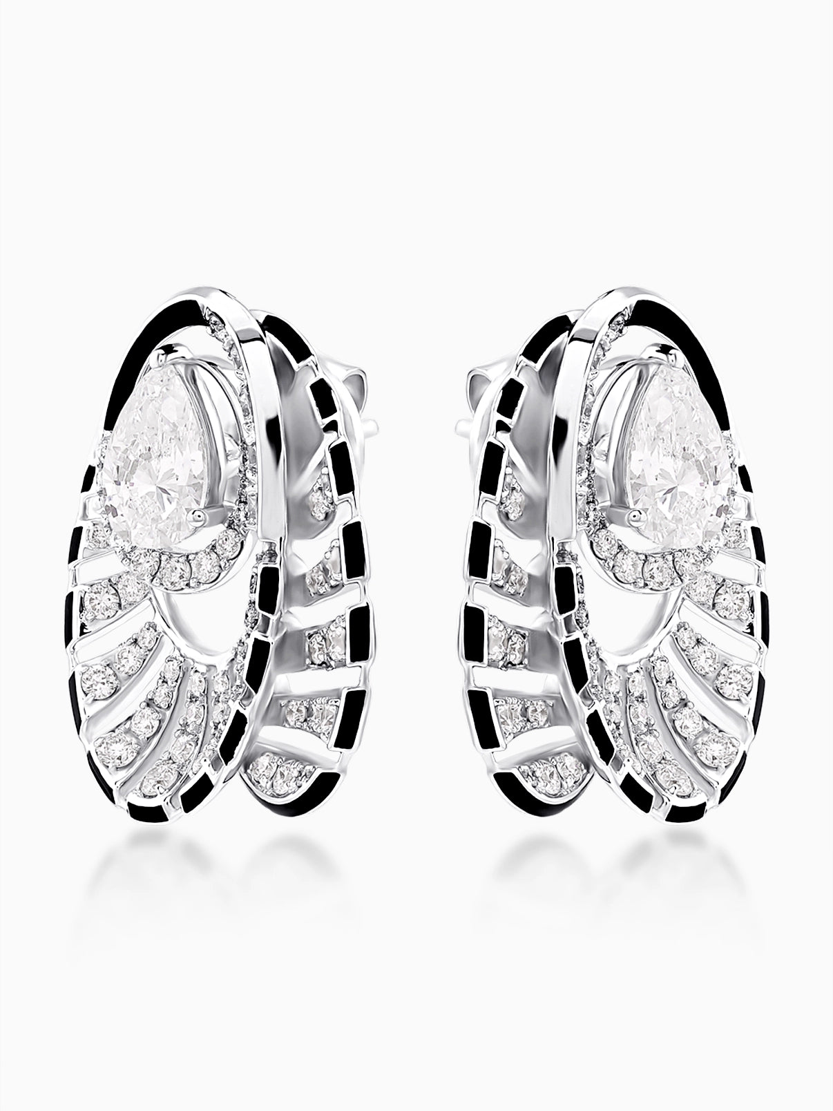 Eclipse Enamel Diamond Earrings
