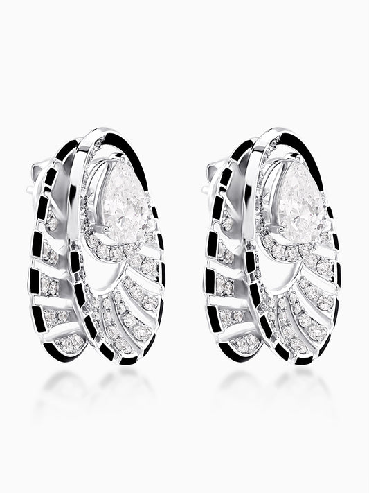 Eclipse Enamel Diamond Earrings - Evol Jewels