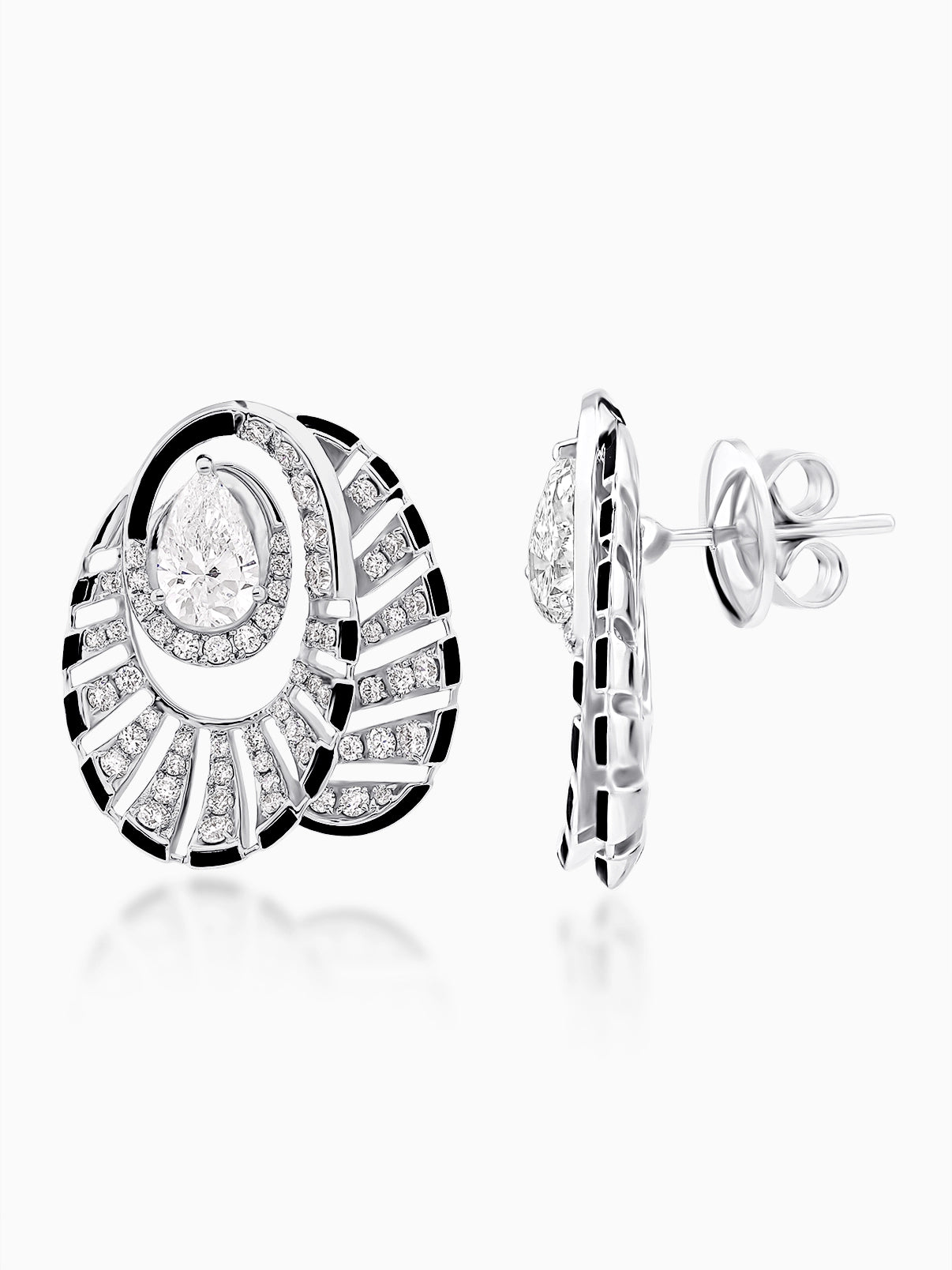 Eclipse Enamel Diamond Earrings